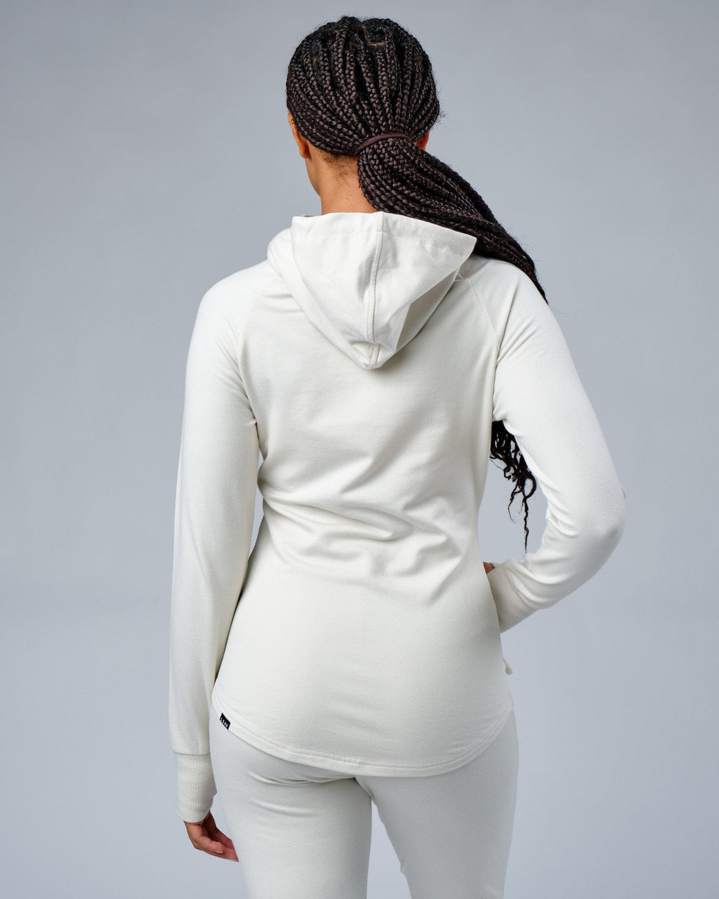 Model wearing PB Zip Through Hoodie - Bone