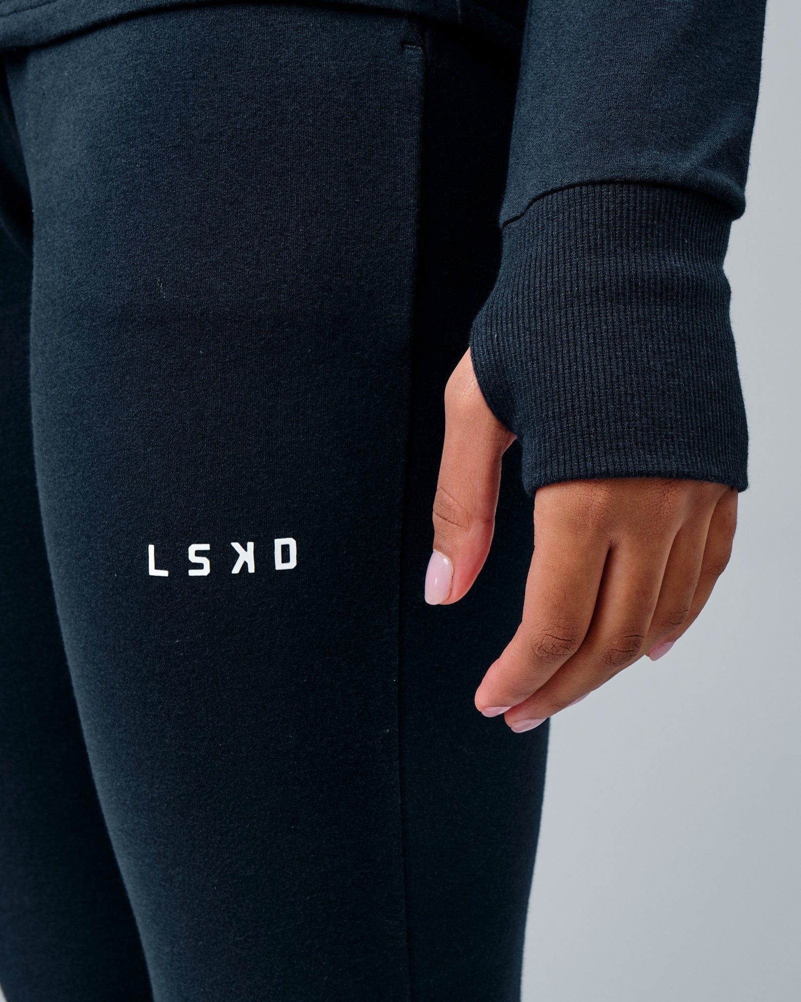 Model wearing PB Zip Through Hoodie - Carbon