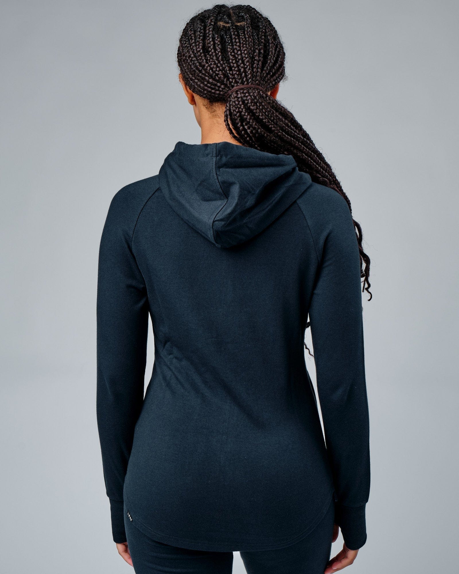 Model wearing PB Zip Through Hoodie - Carbon