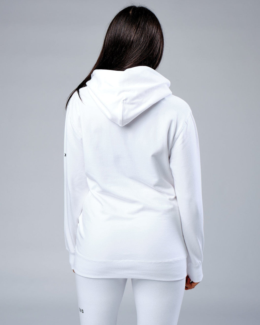 Model wearing Unisex Rival FLXFleece Training Fit Hoodie - White