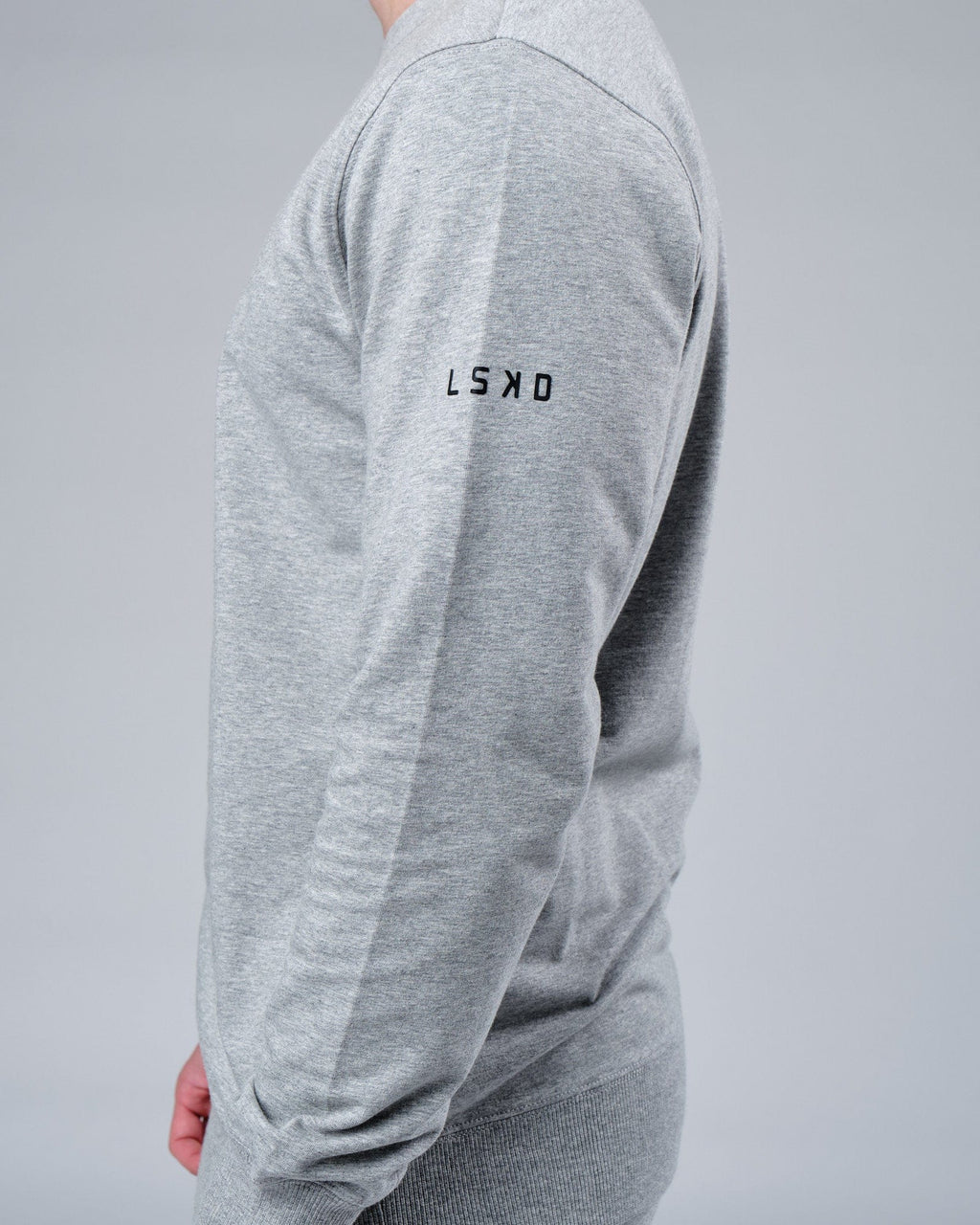 Model wearing Rival FLXFleece Training Fit Sweater - Lt Grey Marl