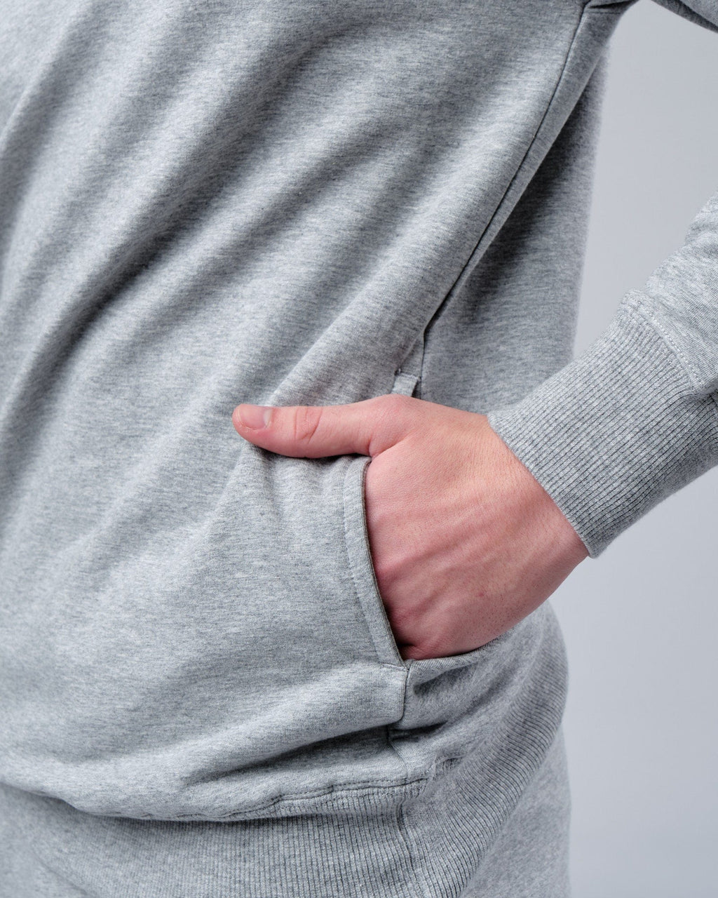 Model wearing Rival FLXFleece Training Fit Hoodie - Lt Grey Marl