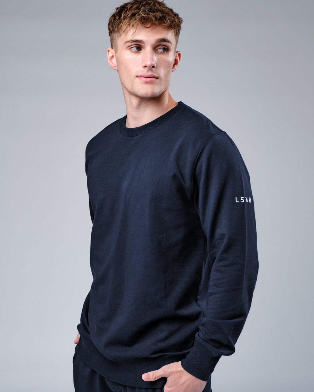 Model wearing Rival FLXFleece Training Fit Sweater - Carbon