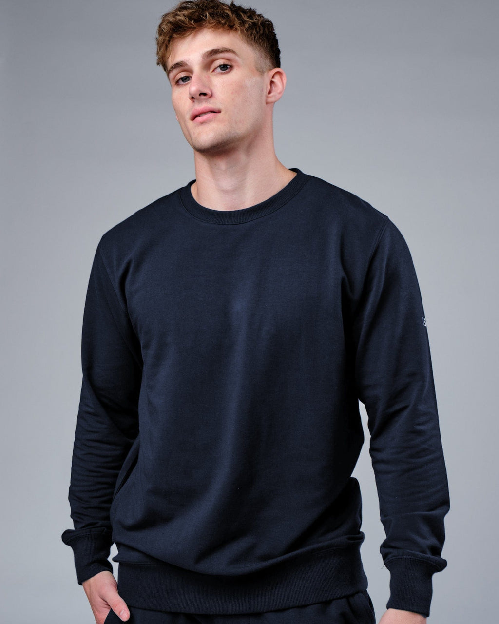 Model wearing Rival FLXFleece Training Fit Sweater - Carbon
