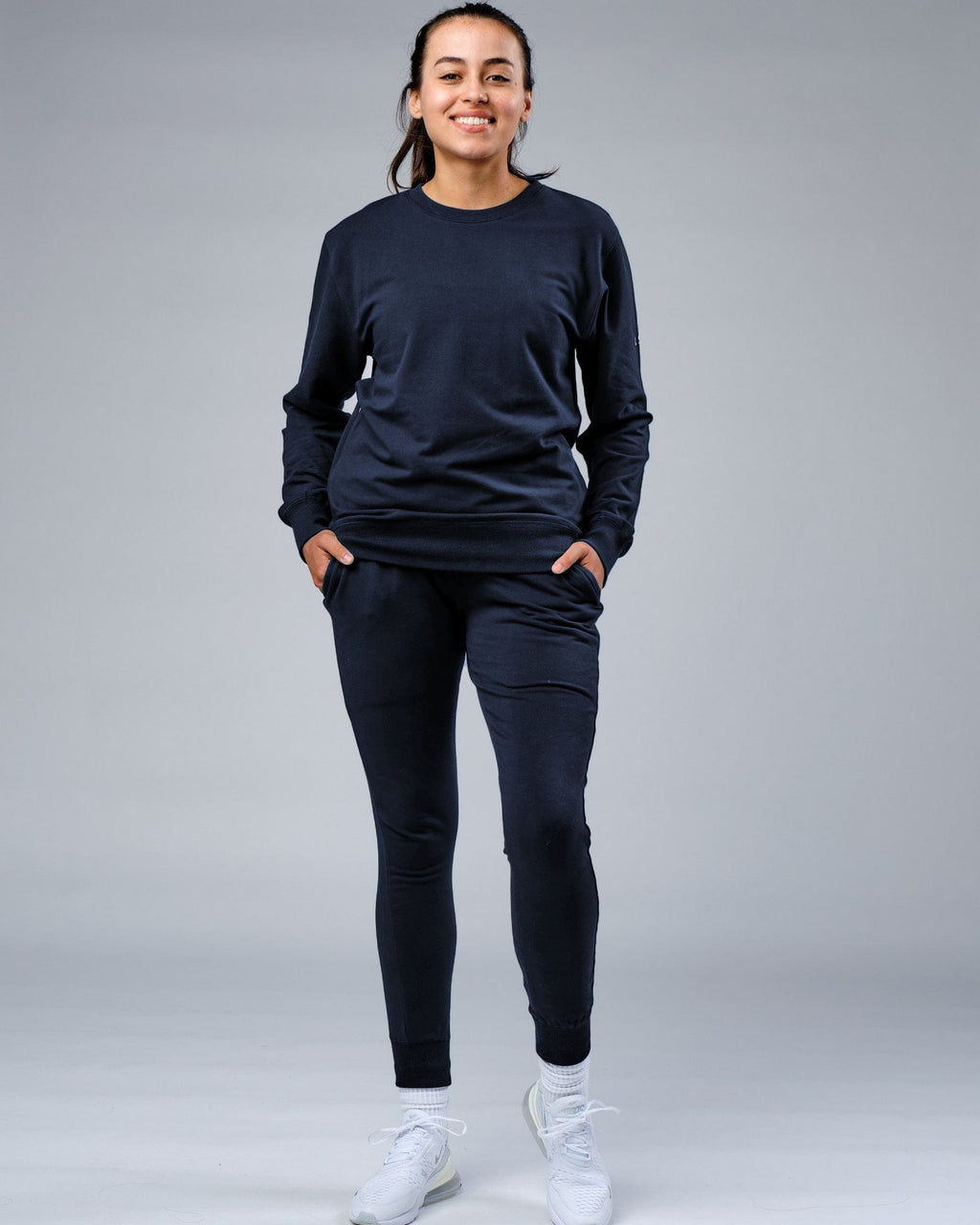 Model wearing Unisex Rival FLXFleece Training Fit Sweater - Carbon