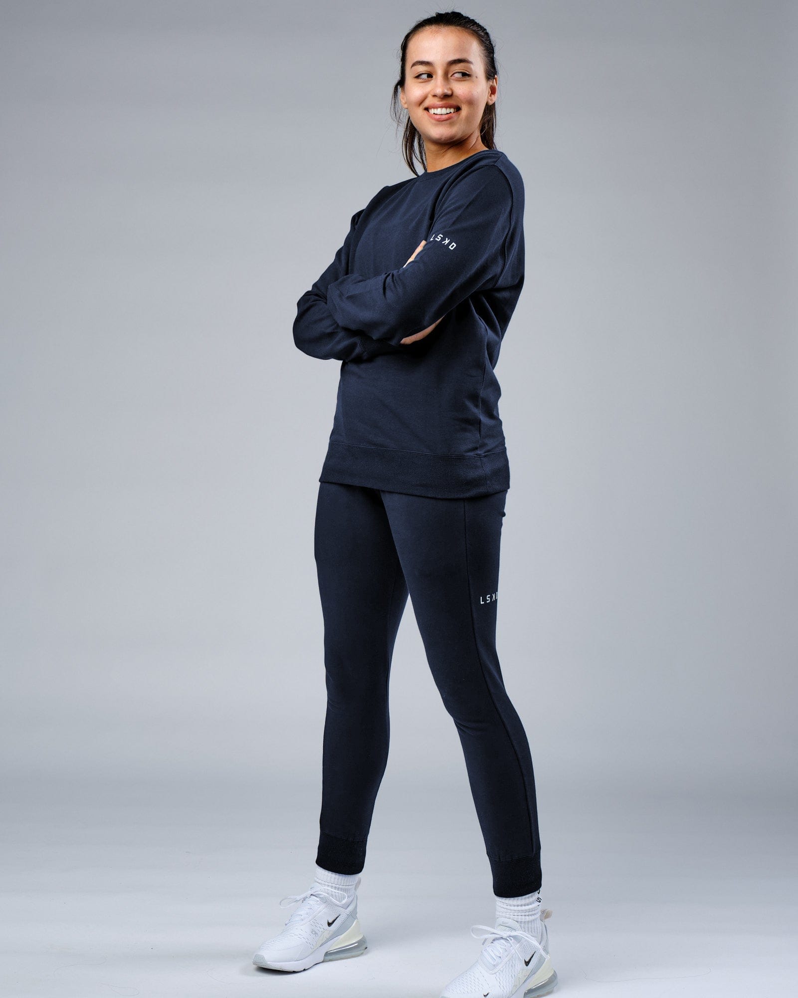 Model wearing Unisex Rival FLXFleece Training Fit Sweater - Carbon