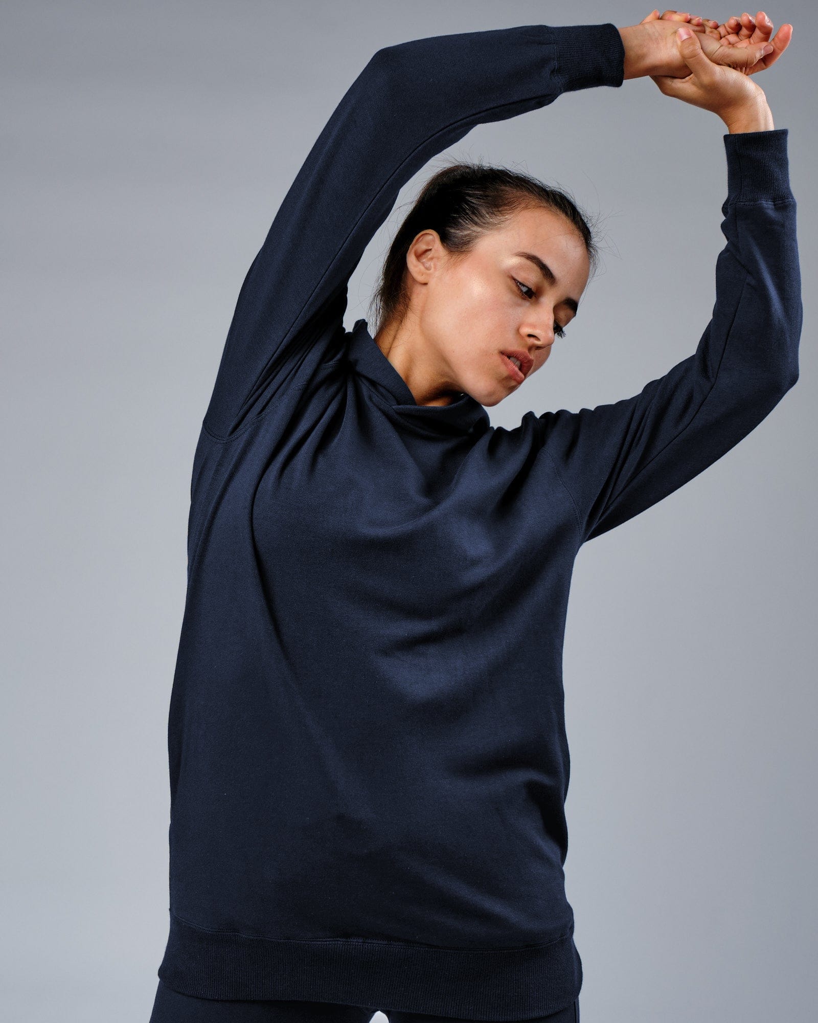 Model wearing Unisex Rival FLXFleece Training Fit Hoodie - Carbon