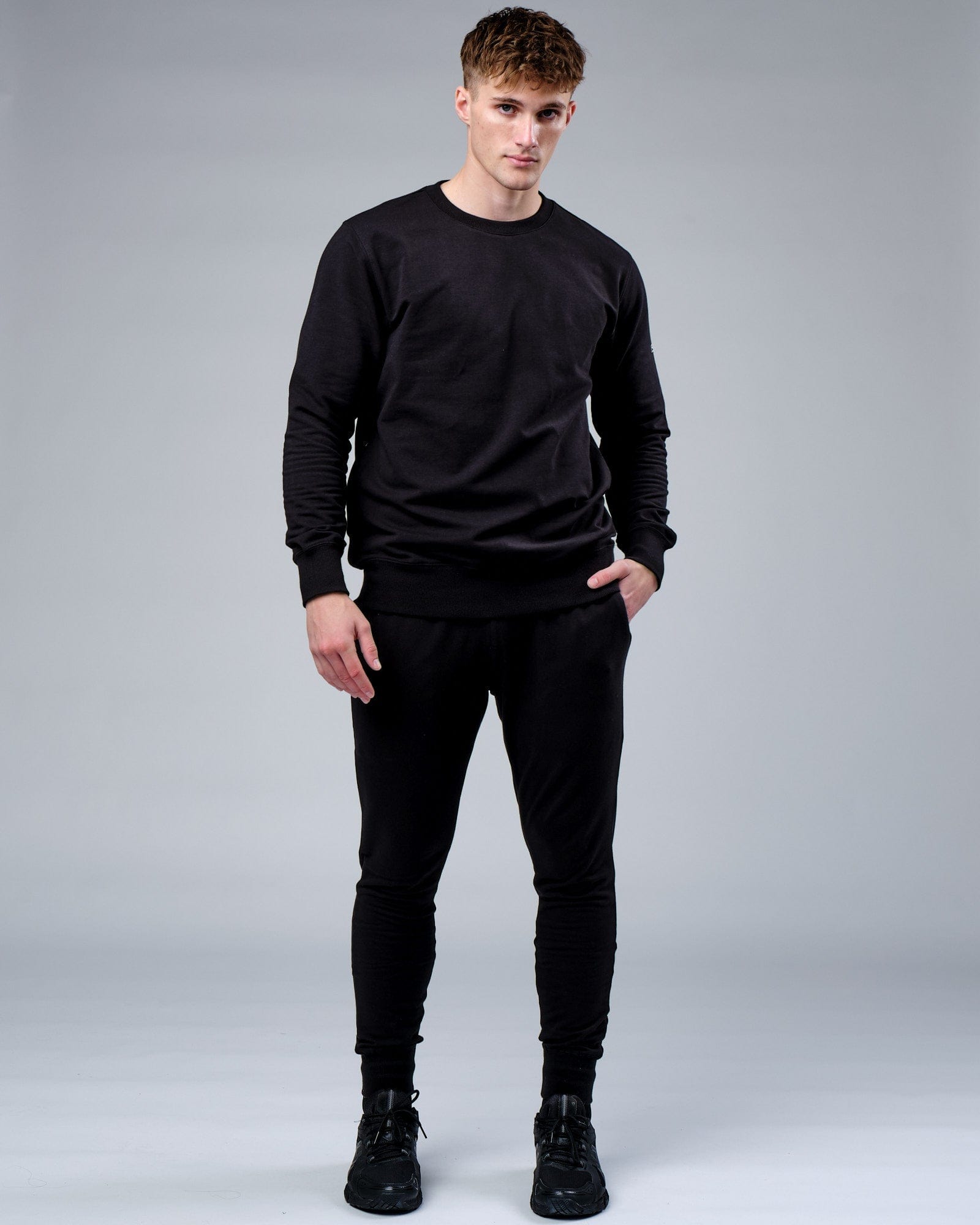 Model wearing Rival FLXFleece Training Fit Sweater - Black