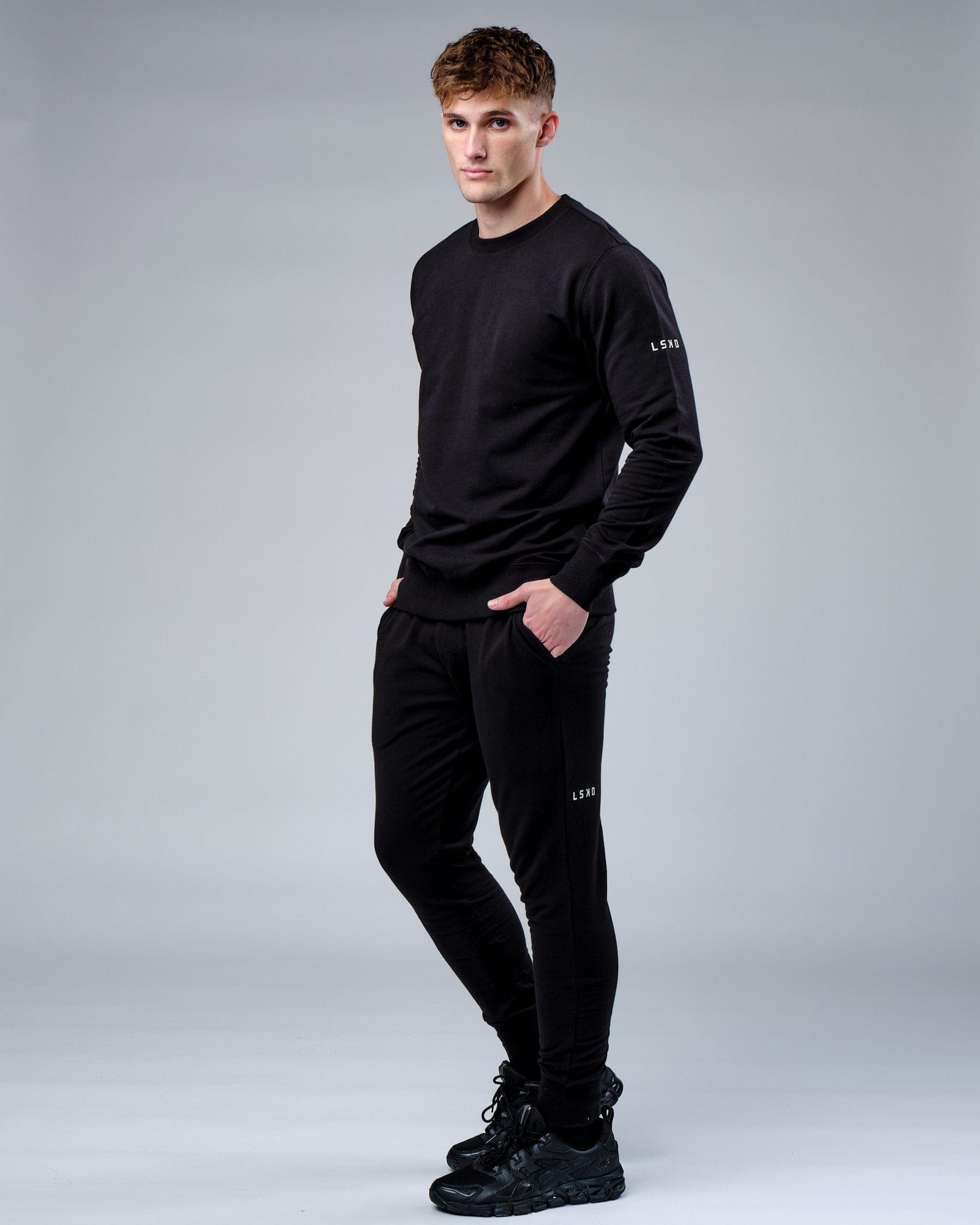 Model wearing Rival FLXFleece Training Fit Sweater - Black