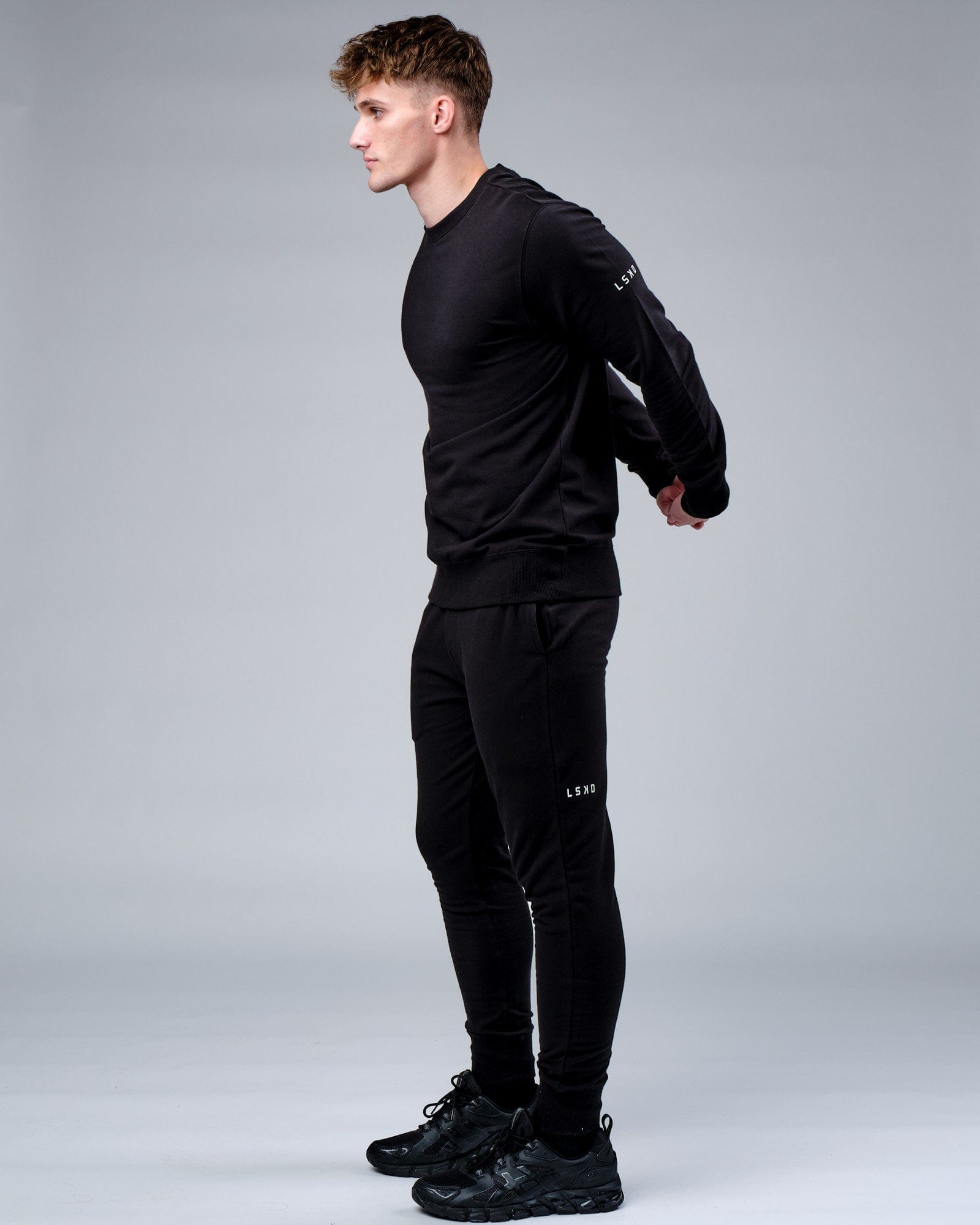 Model wearing Rival FLXFleece Training Fit Sweater - Black