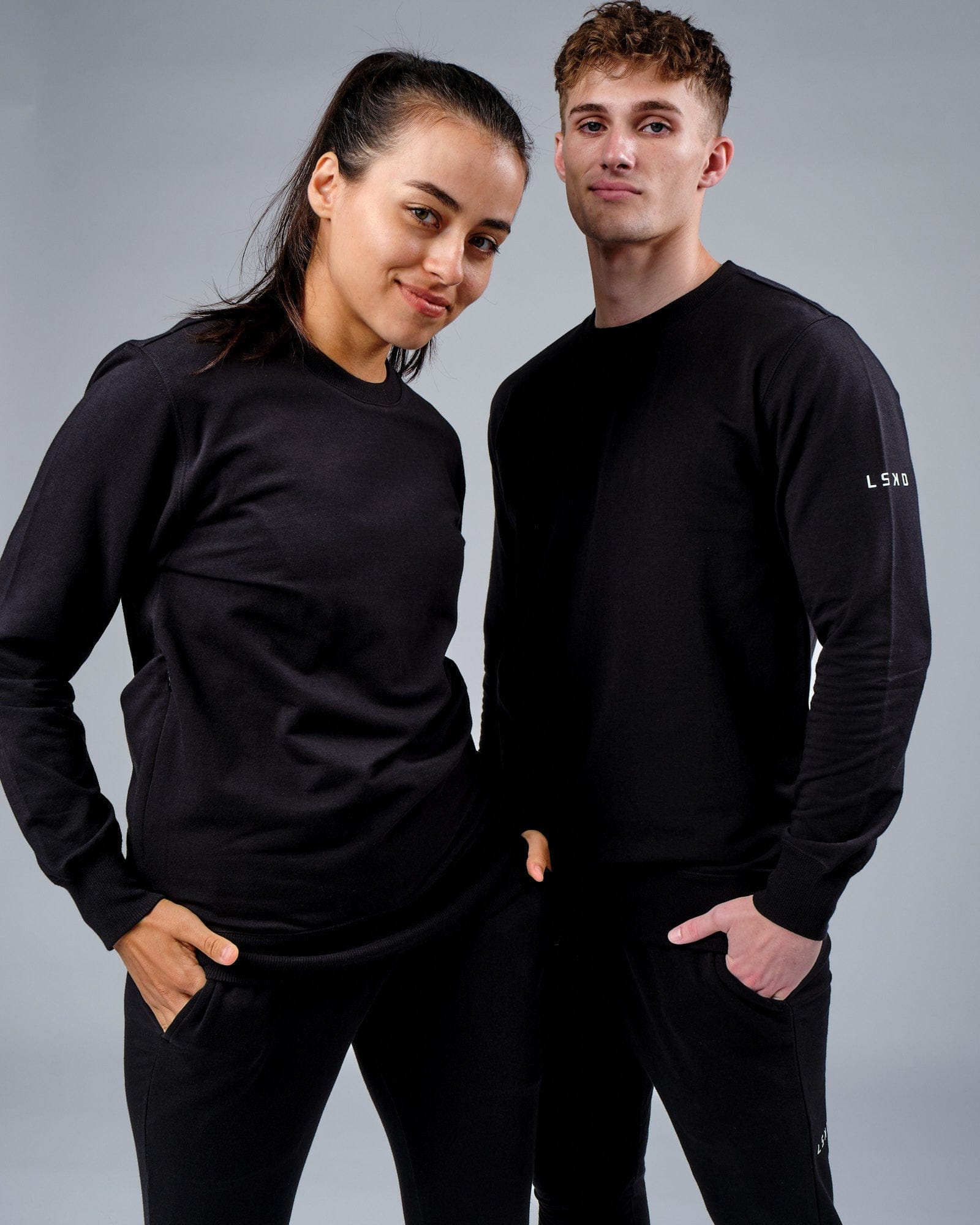 Model wearing Unisex Rival FLXFleece Training Fit Sweater - Black