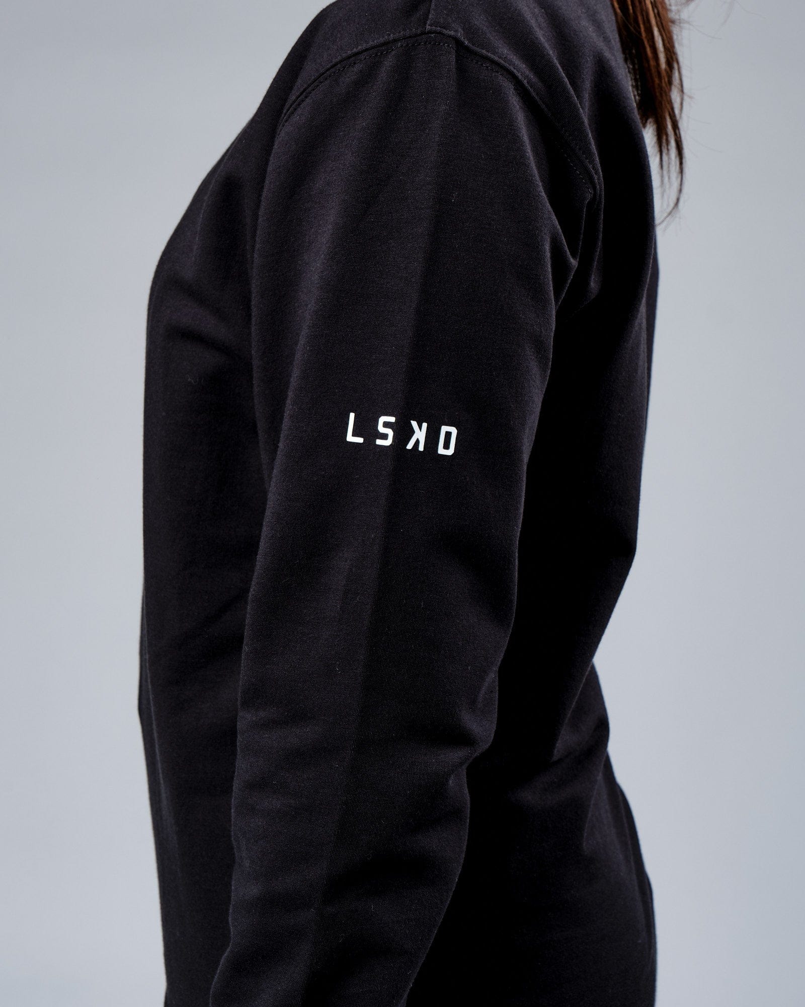 Model wearing Unisex Rival FLXFleece Training Fit Sweater - Black