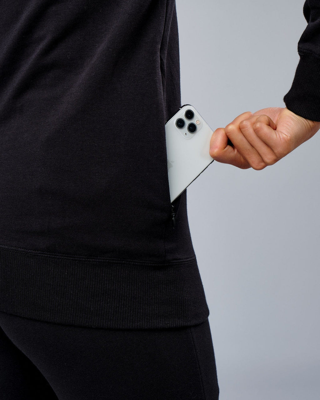 Model wearing Unisex Rival FLXFleece Training Fit Sweater - Black