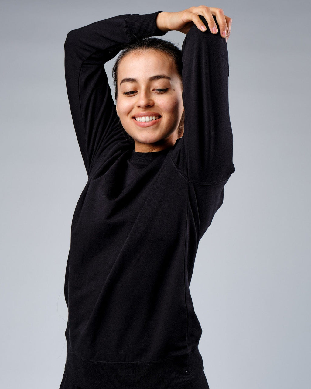 Model wearing Unisex Rival FLXFleece Training Fit Sweater - Black