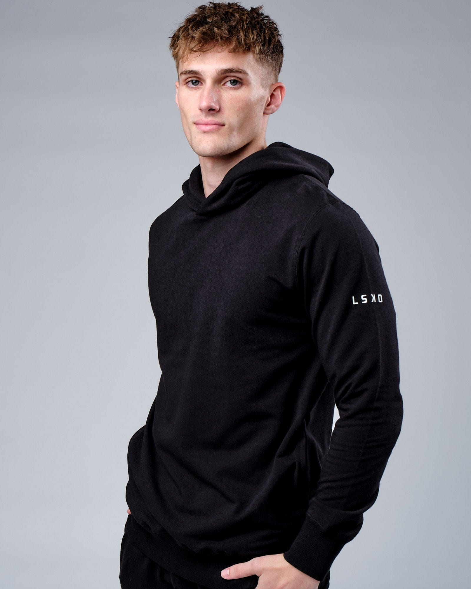 Model wearing Rival FLXFleece Training Fit Hoodie - Black