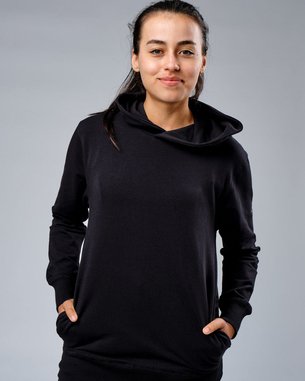 Model wearing Unisex Rival FLXFleece Training Fit Hoodie - Black