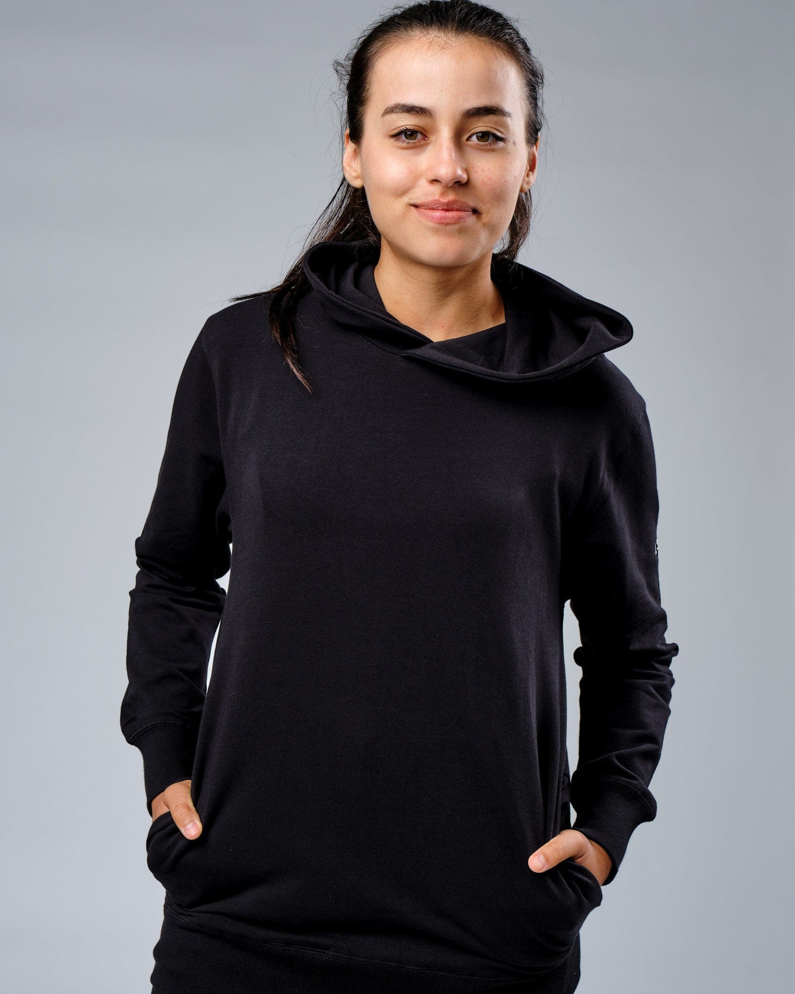 Model wearing Unisex Rival FLXFleece Training Fit Hoodie - Black