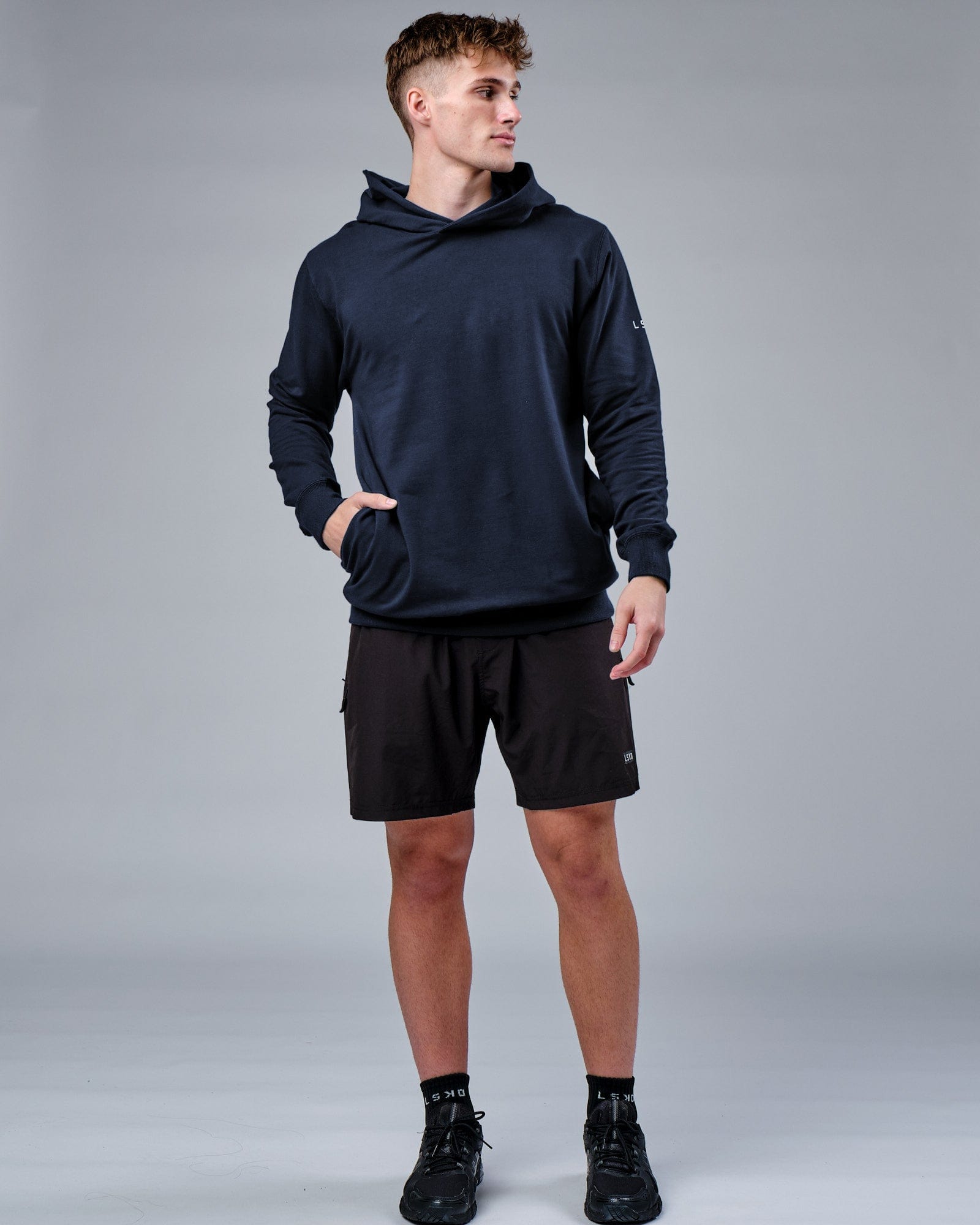Model wearing Rival FLXFleece Training Fit Hoodie - Carbon