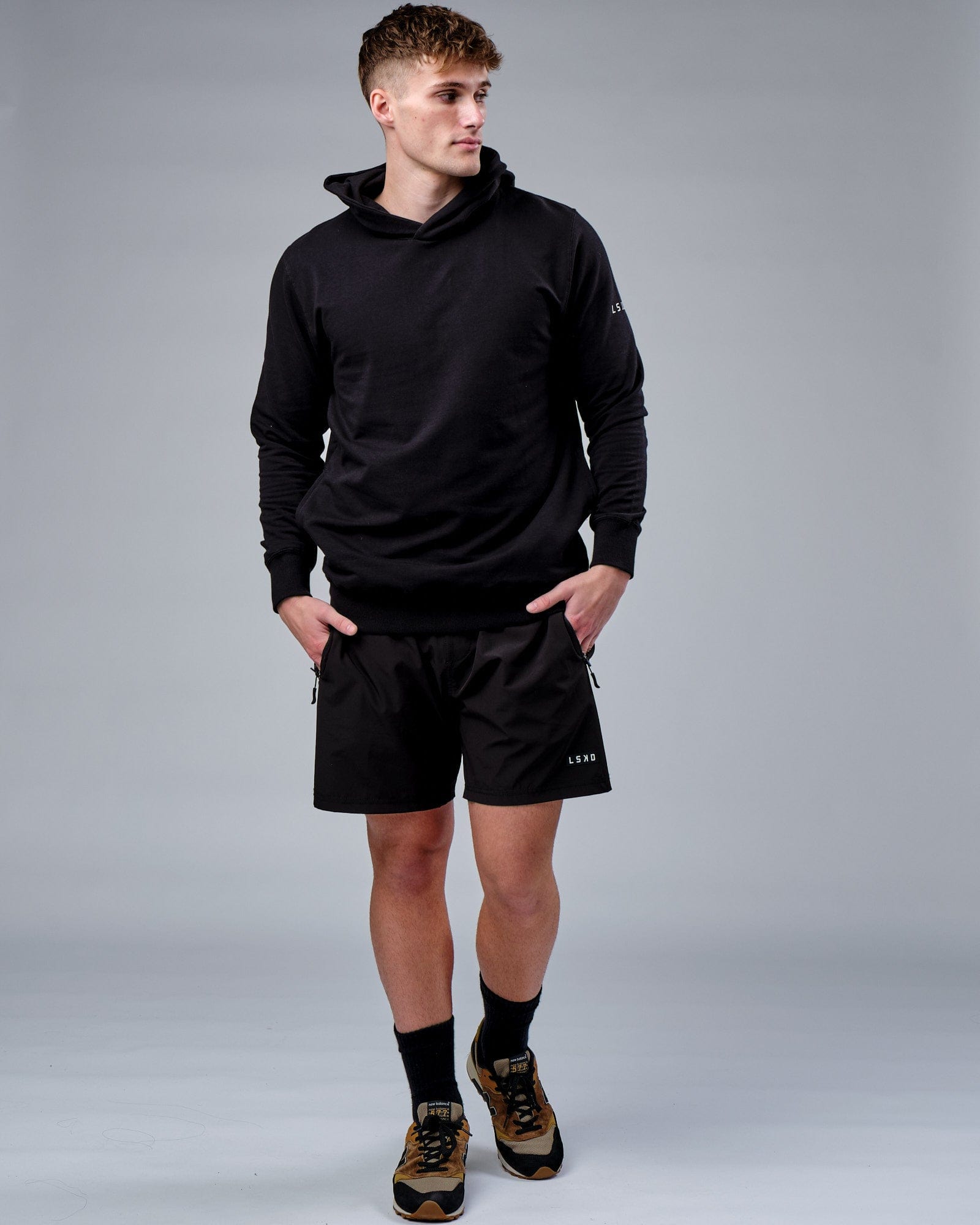 Model wearing Rival FLXFleece Training Fit Hoodie - Black