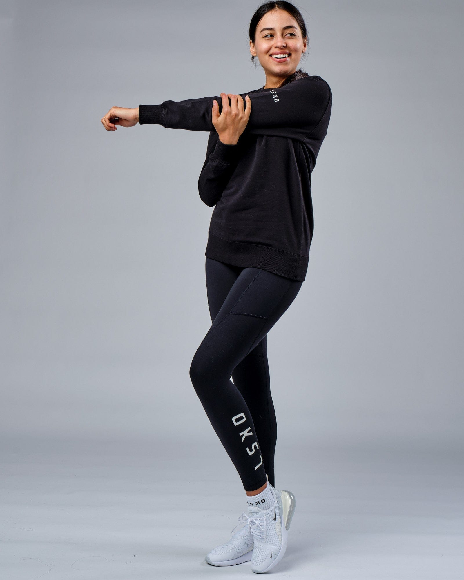 Model wearing Unisex Rival FLXFleece Training Fit Sweater - Black