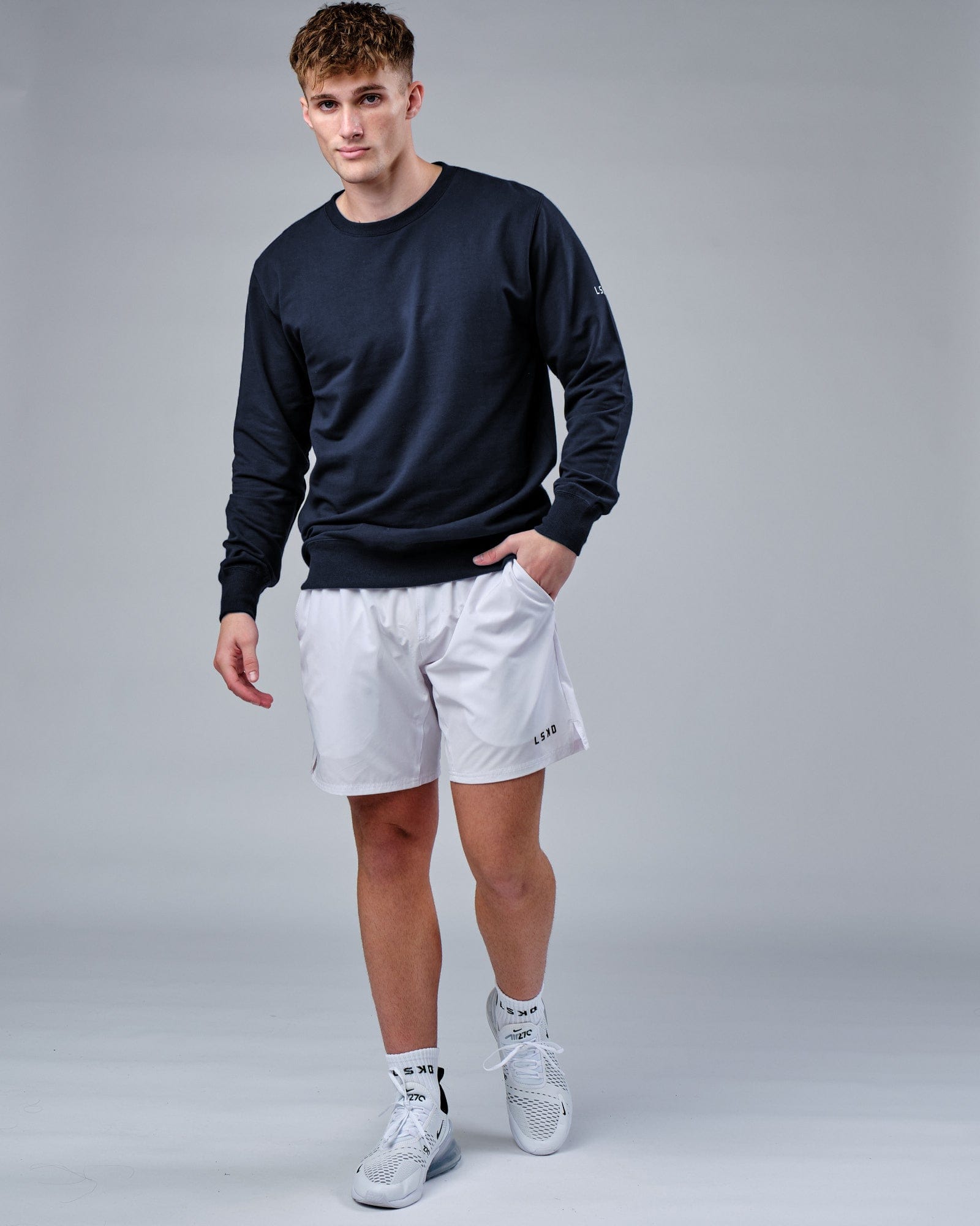 Model wearing Rival FLXFleece Training Fit Sweater - Carbon