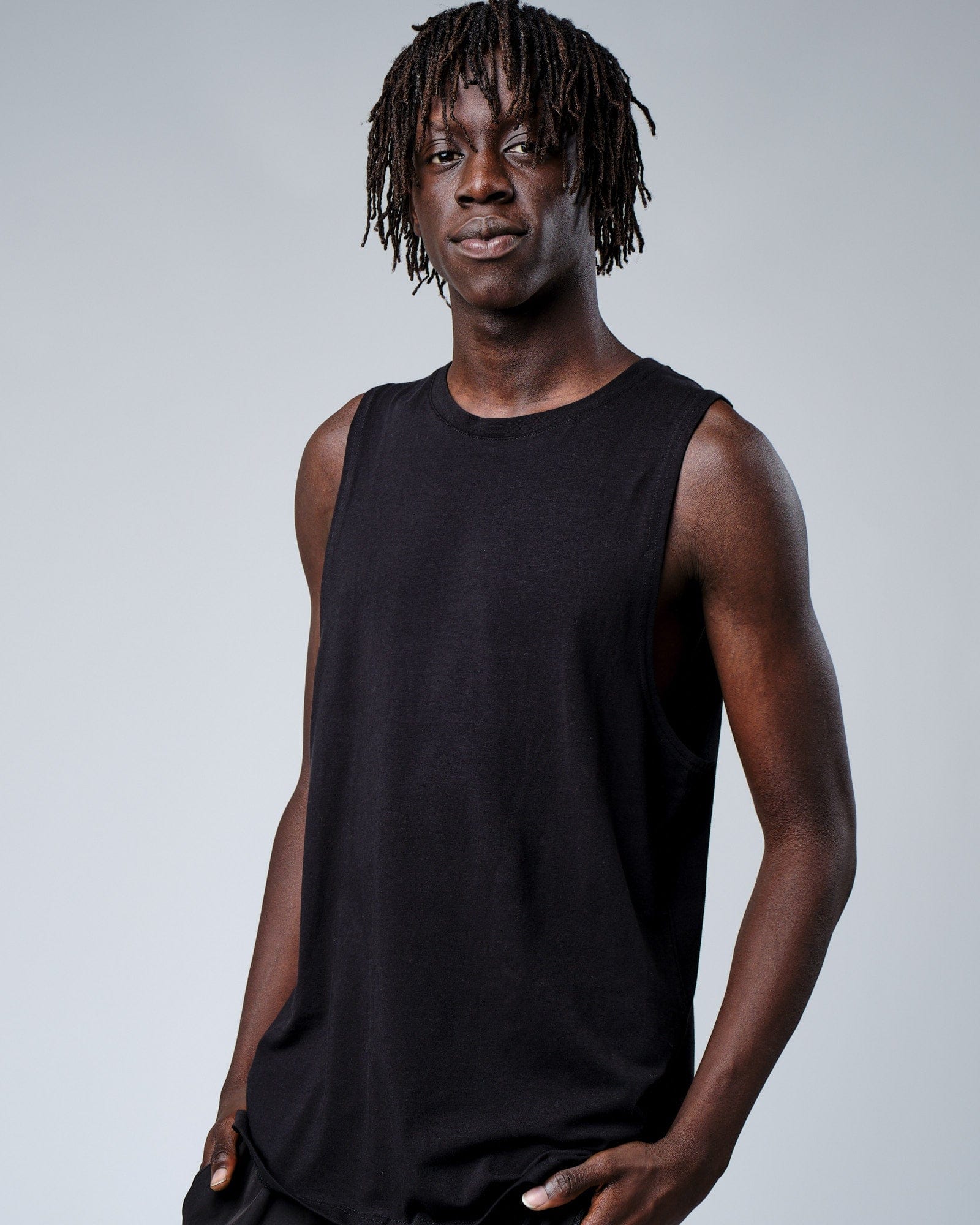 Model wearing Rival FLXCotton Training Fit Tank - Black