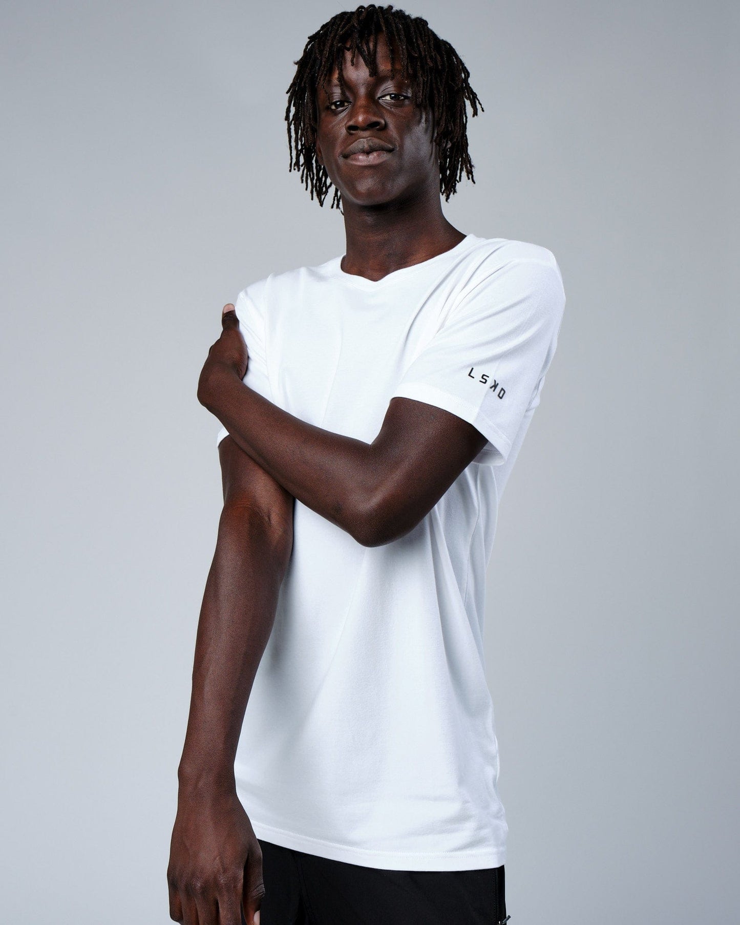 Model wearing Rival FLXCotton Training Fit Tee - White