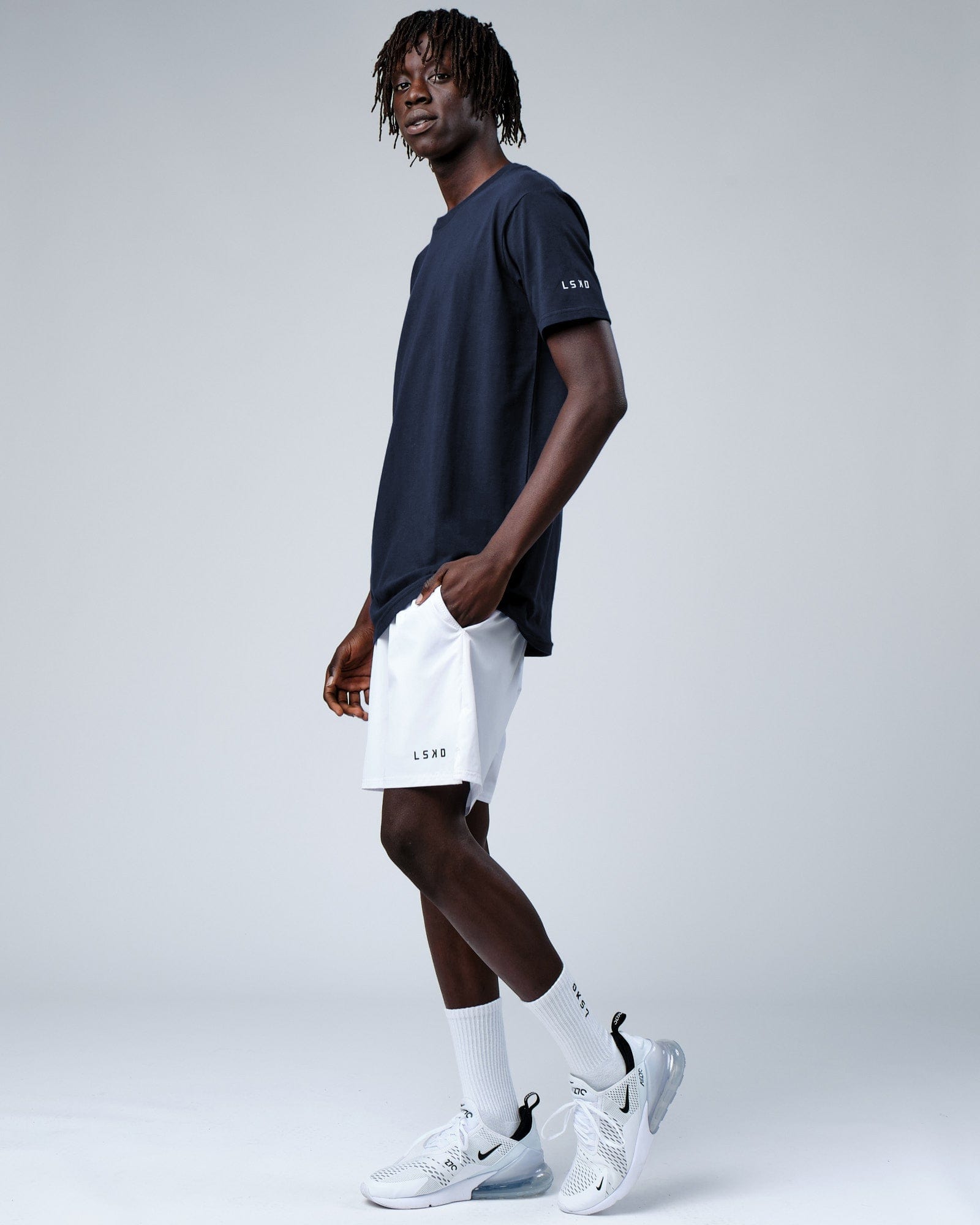 Model wearing Rival FLXCotton Training Fit Tee - Carbon