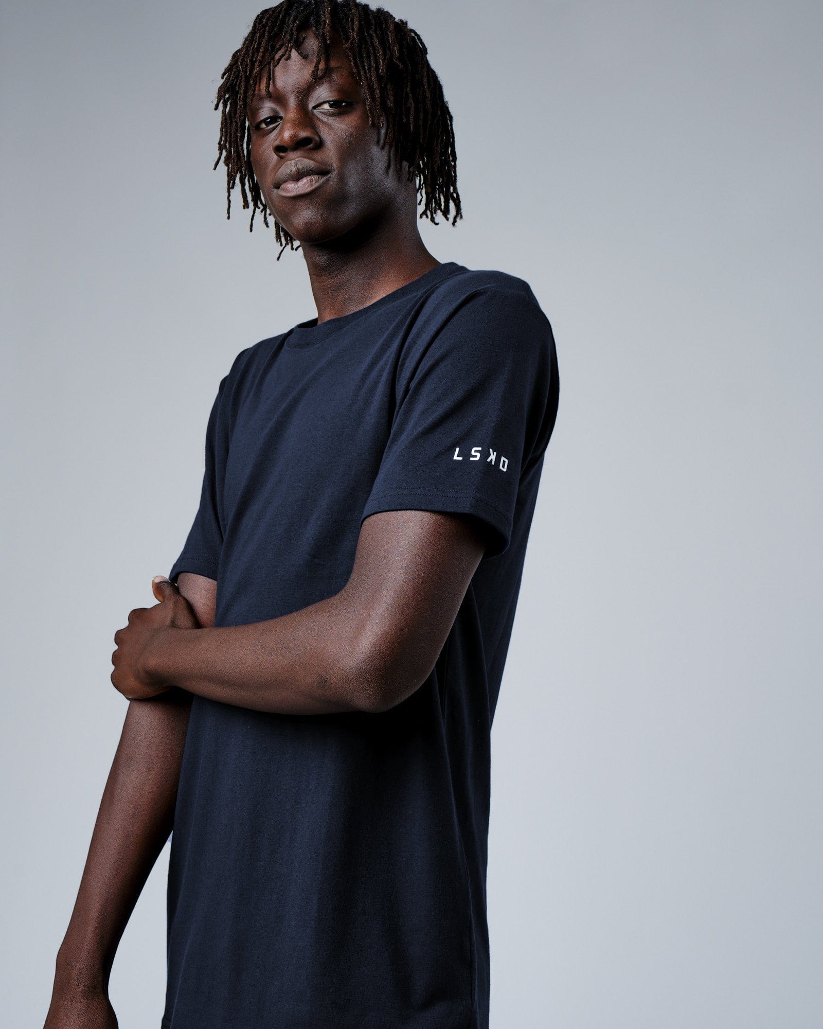 Model wearing Rival FLXCotton Training Fit Tee - Carbon