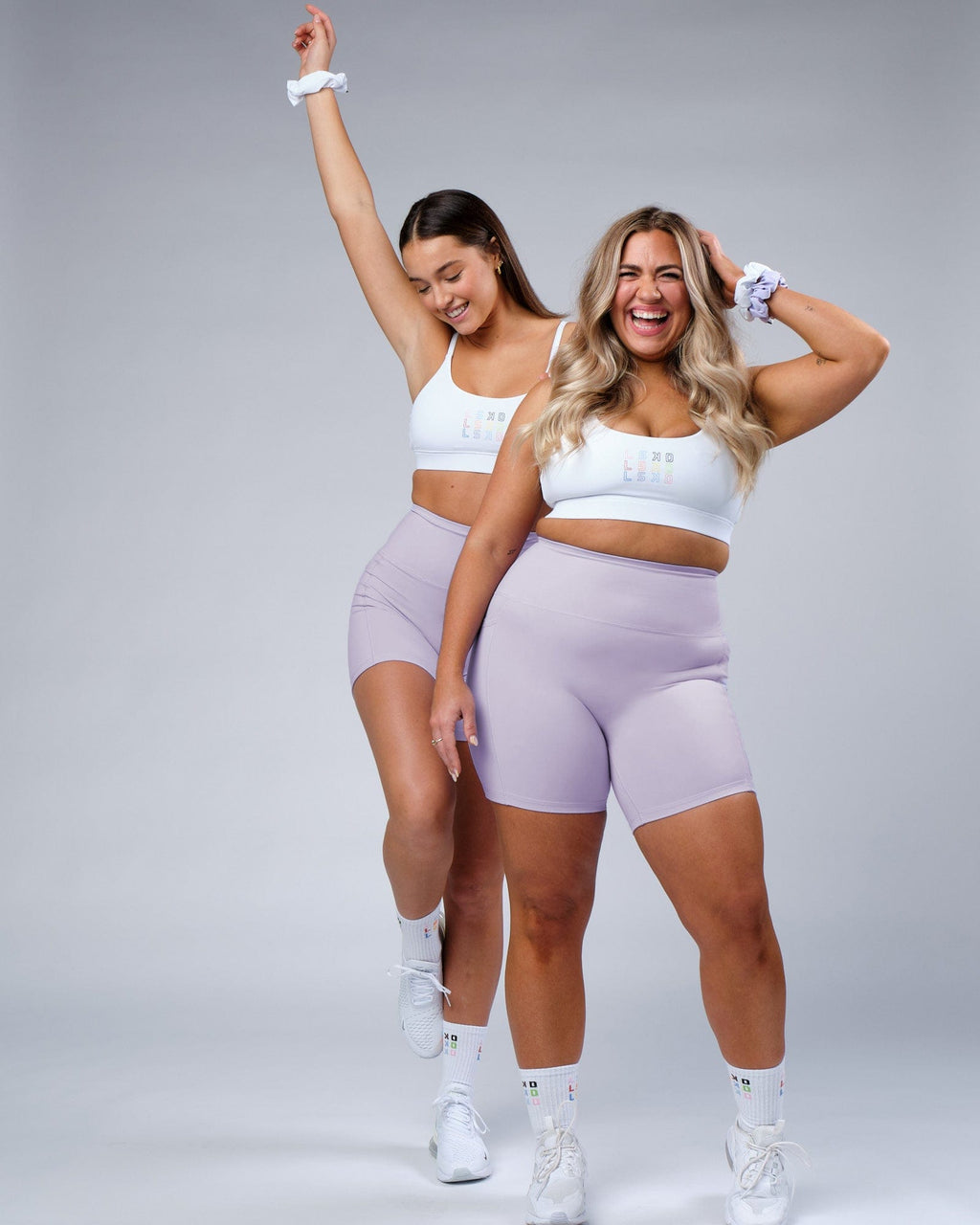 Model wearing Progress Recycled Mid Short Tight - Lavender