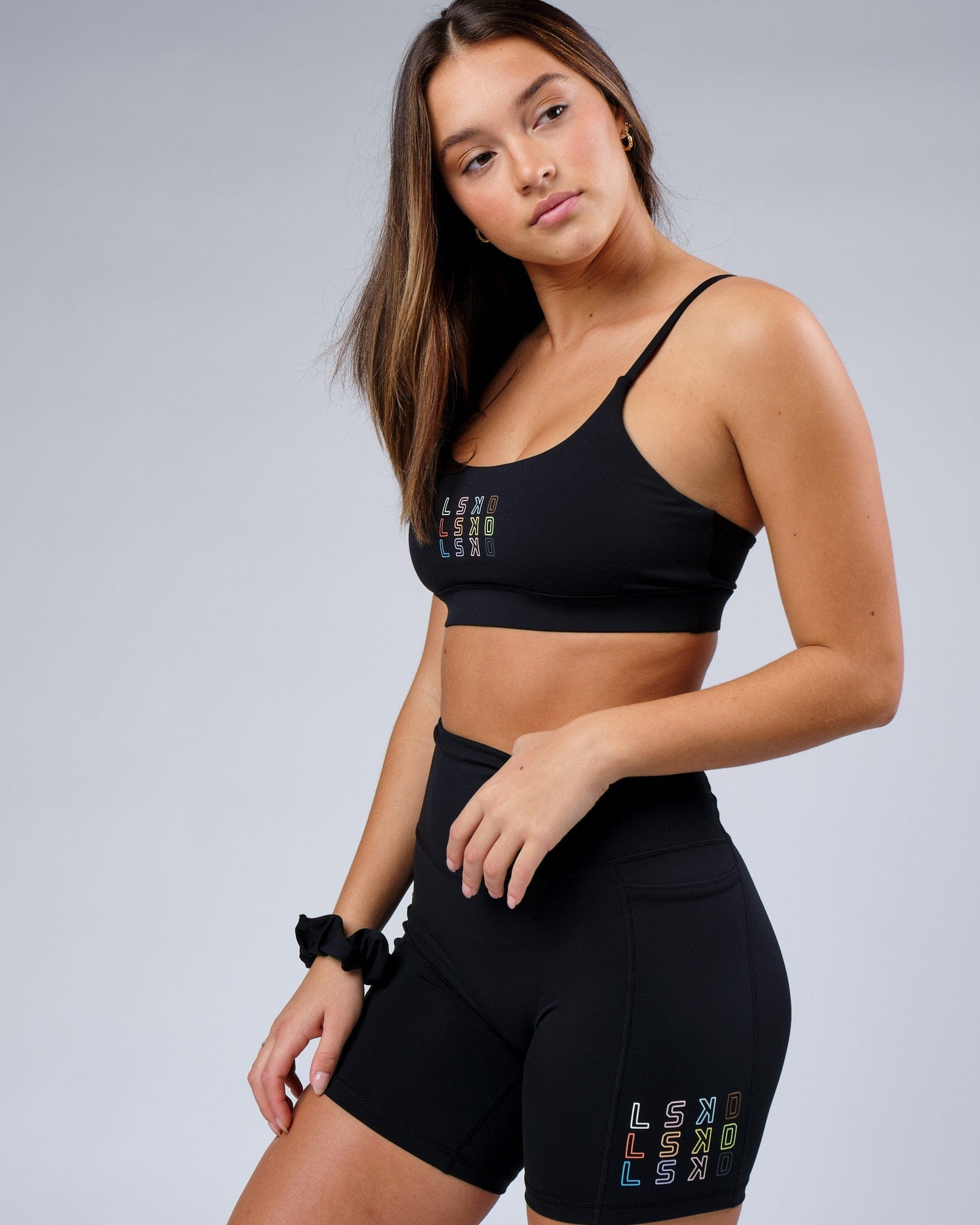 Model wearing Progress Sports Bra - Black