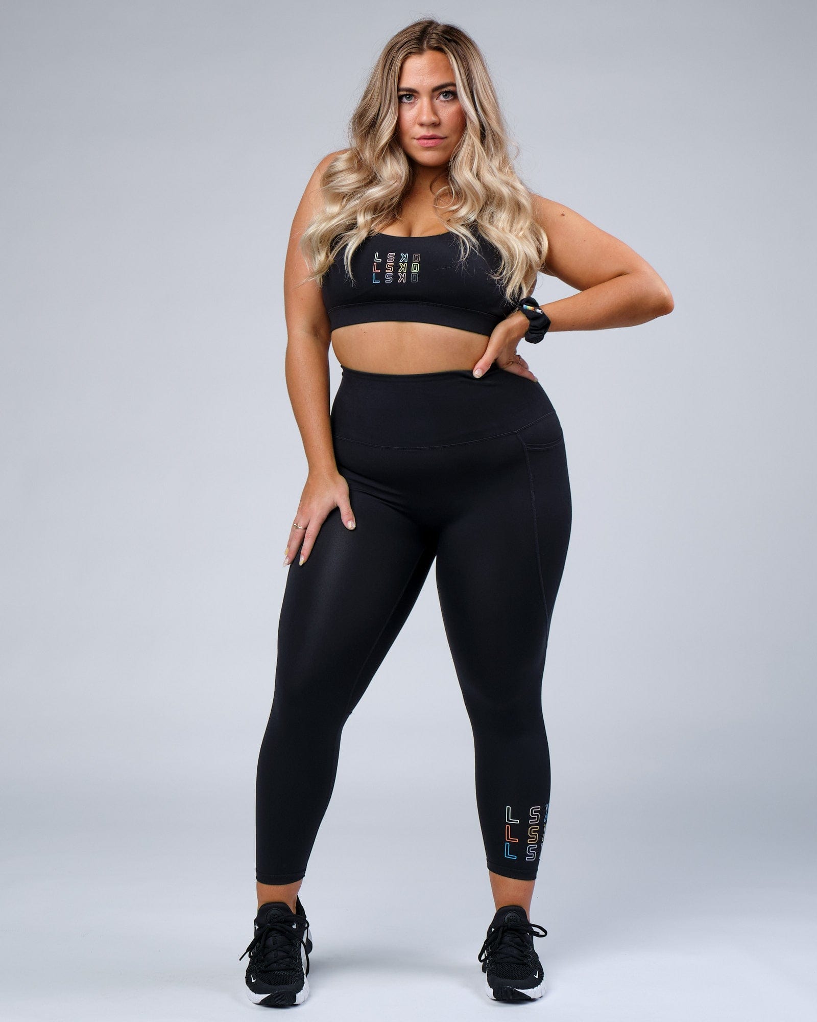 Model wearing Progress 7/8 Length Tight - Black