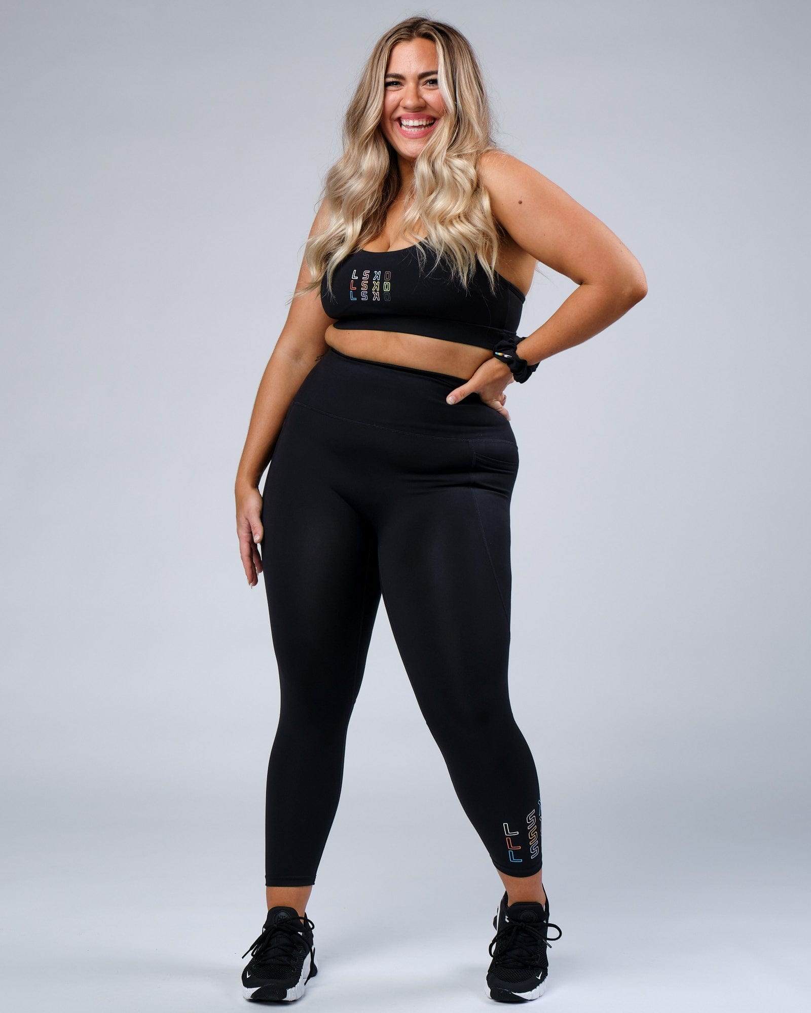 Model wearing Progress 7/8 Length Tight - Black