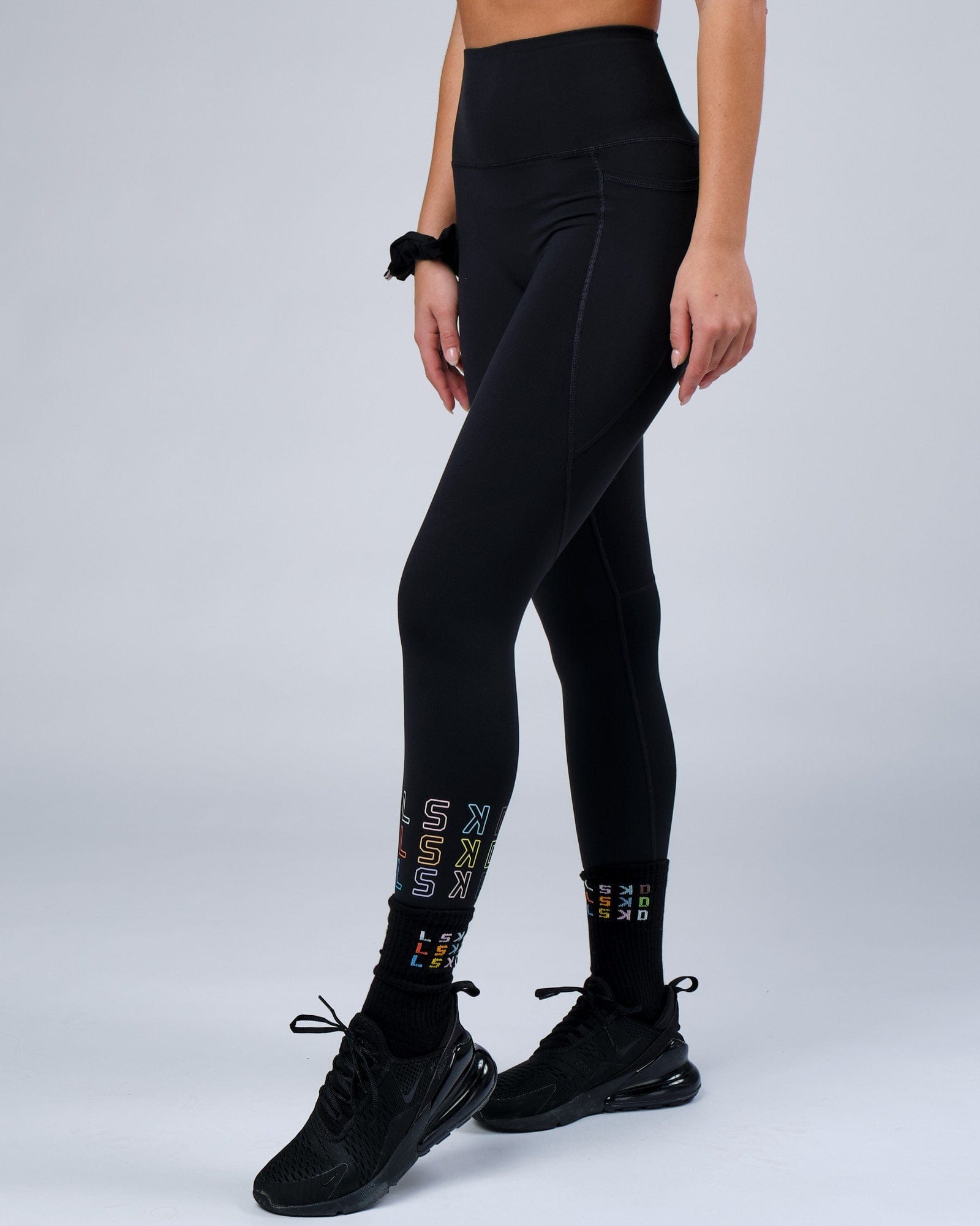 Model wearing Progress 7/8 Length Tight - Black