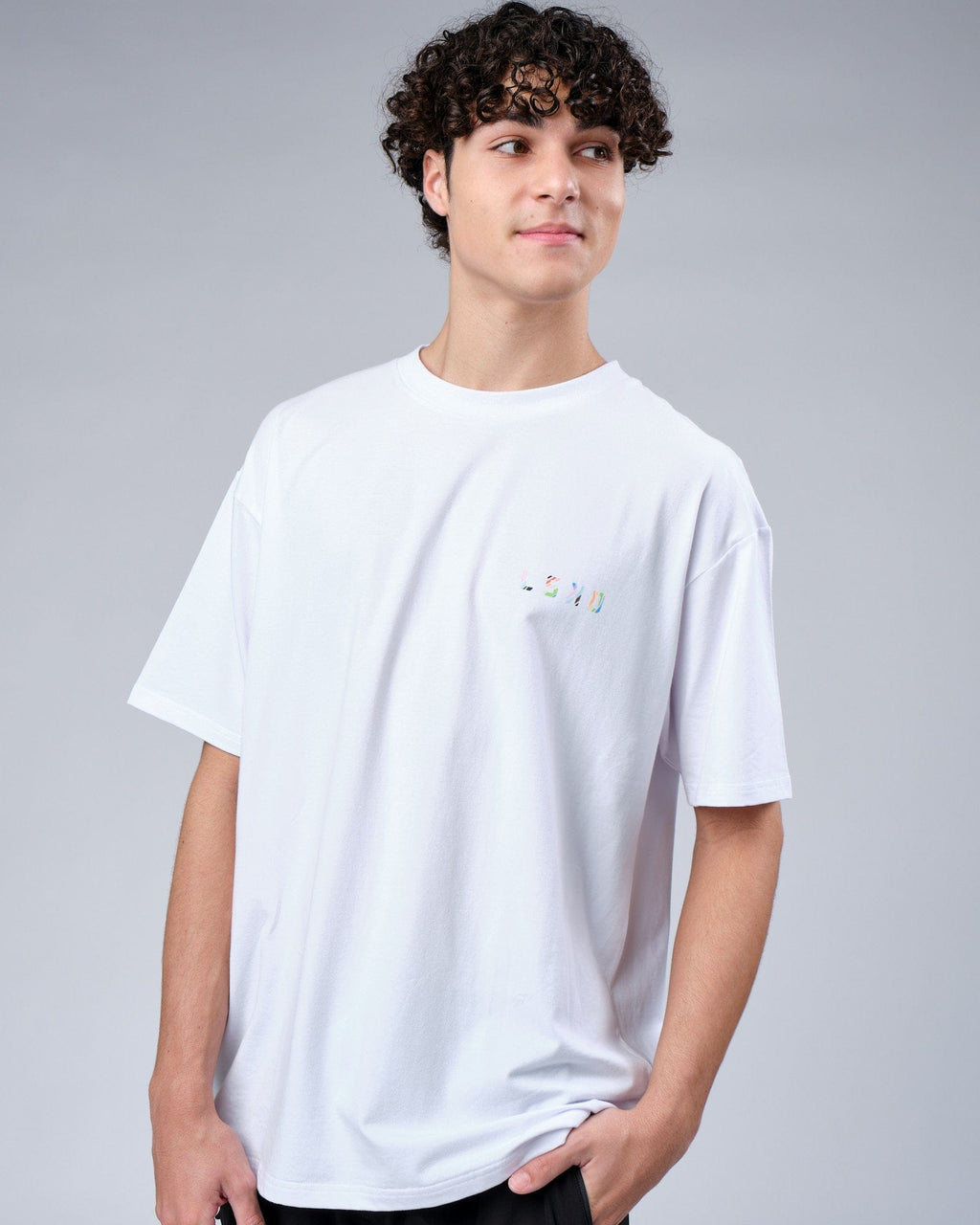 Model wearing Unity FLXCotton Tee Oversize - White