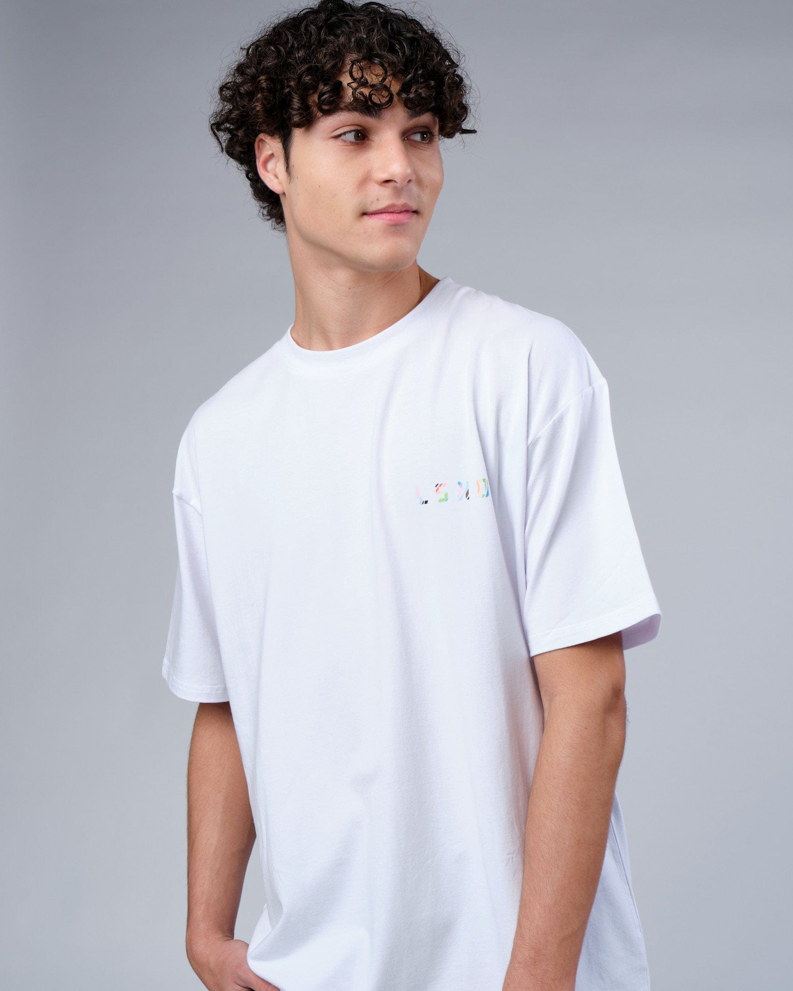 Model wearing Unity FLXCotton Tee Oversize - White