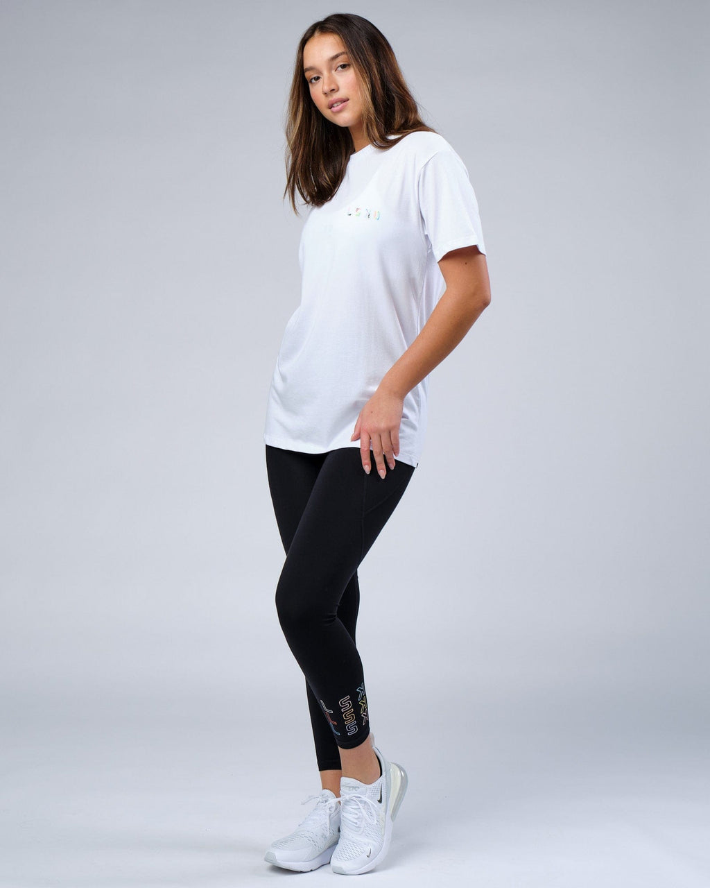 Model wearing Unisex Unity FLXCotton Tee Oversize - White