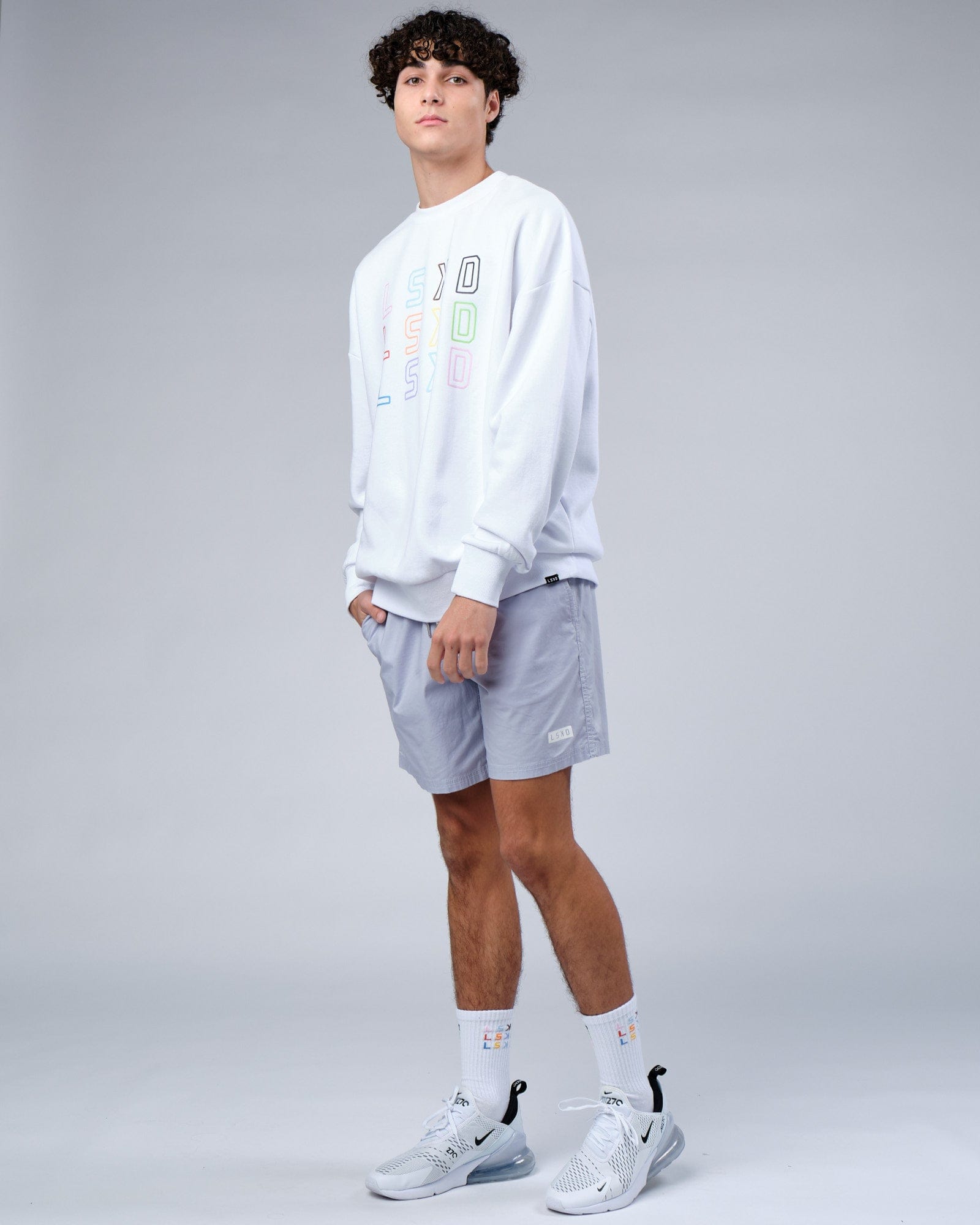 Model wearing Progress Sweater Oversize - White