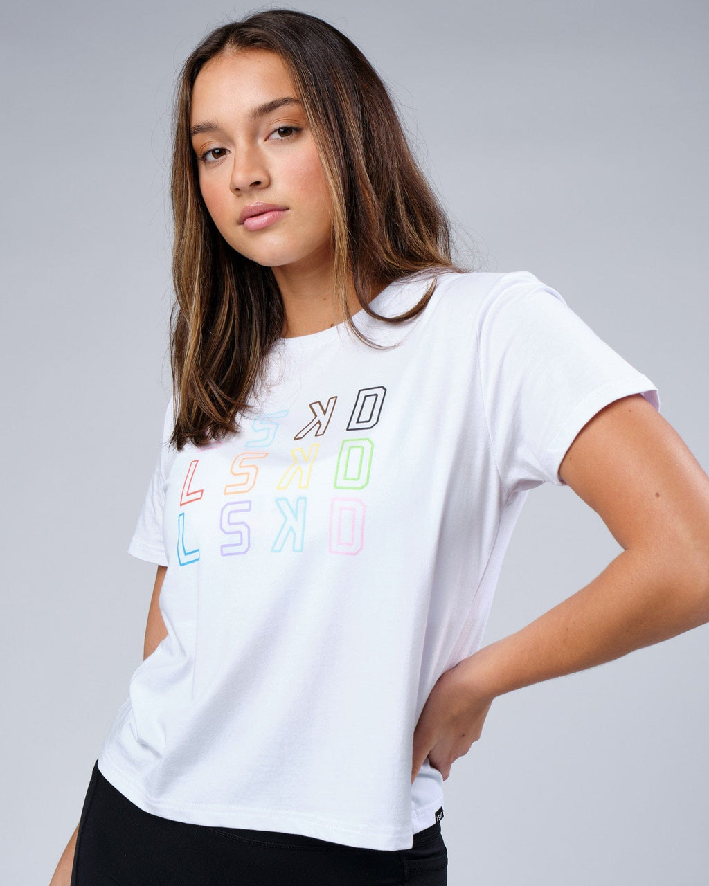 Model wearing Progress FLXCotton Tee - White