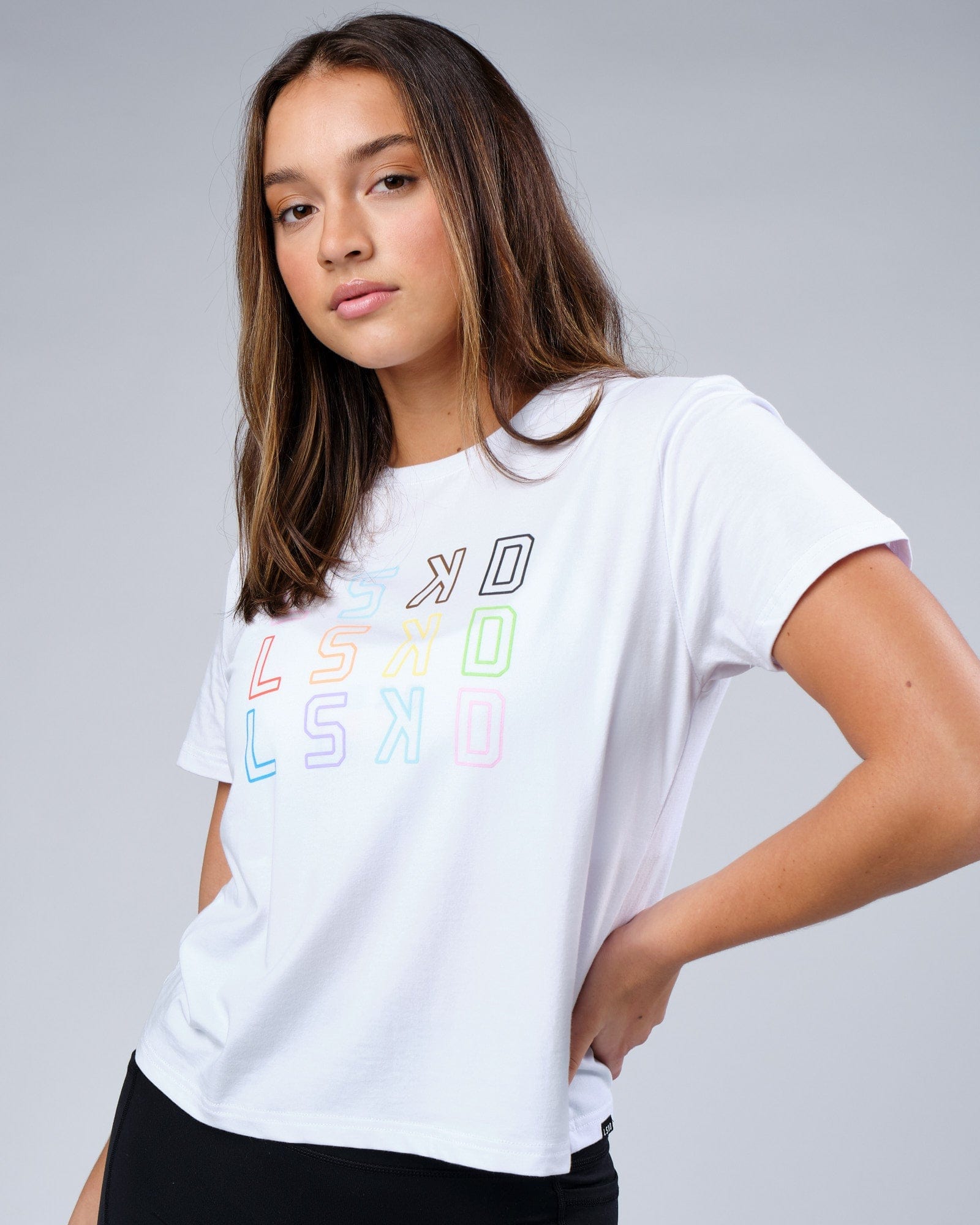 Model wearing Progress FLXCotton Tee - White