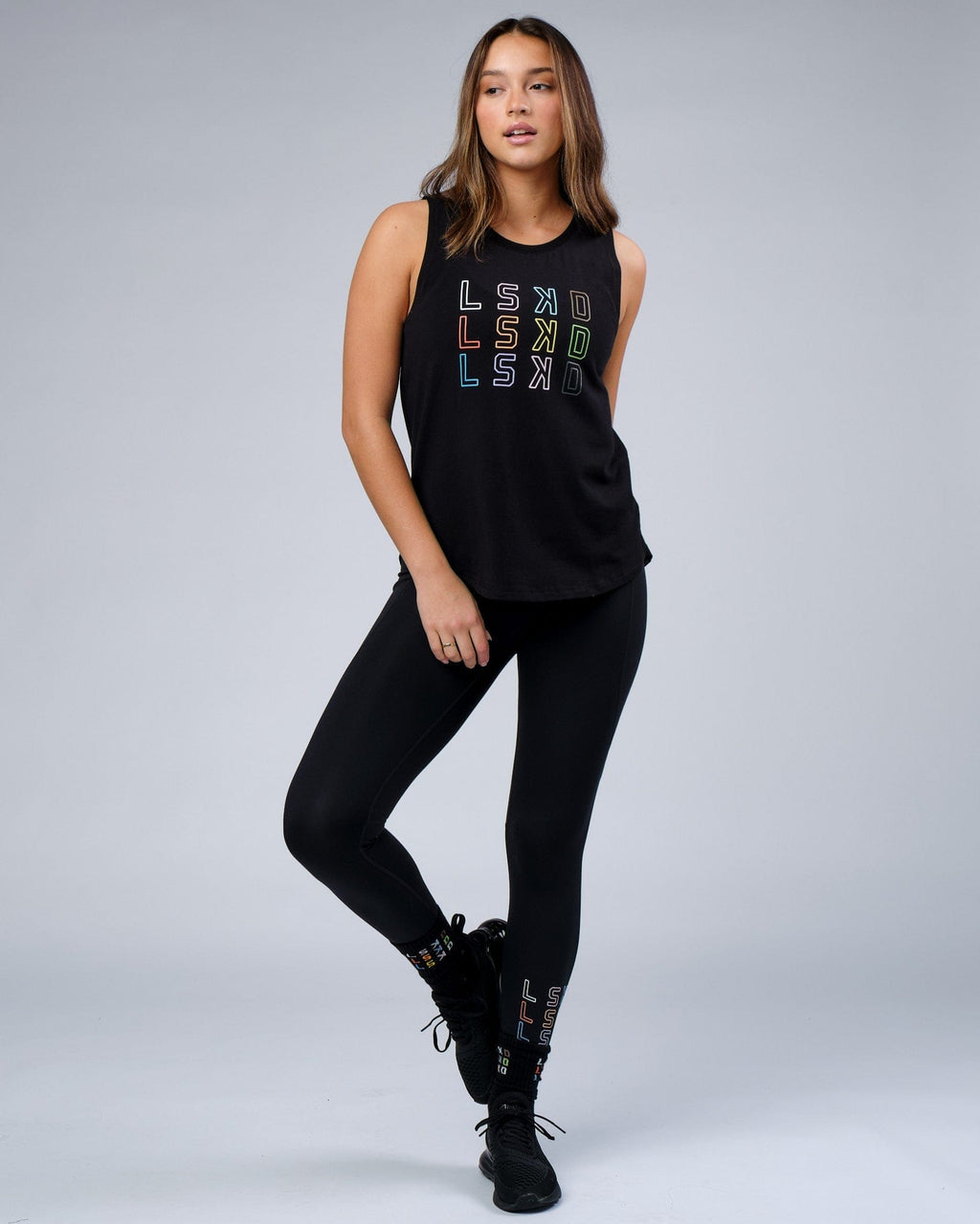 Model wearing Progress FLXCotton Tank - Black