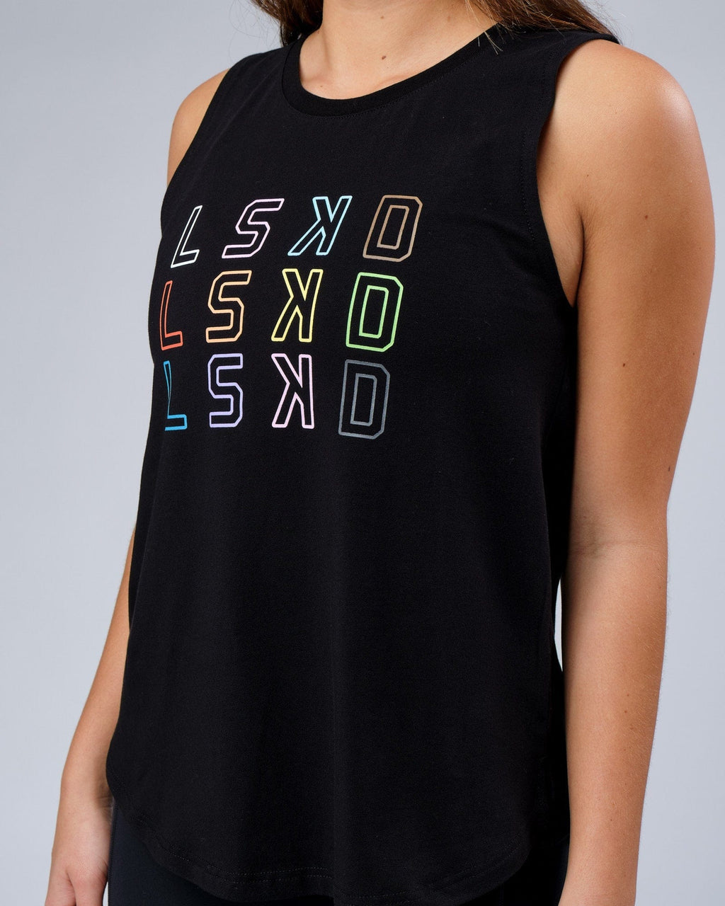 Model wearing Progress FLXCotton Tank - Black