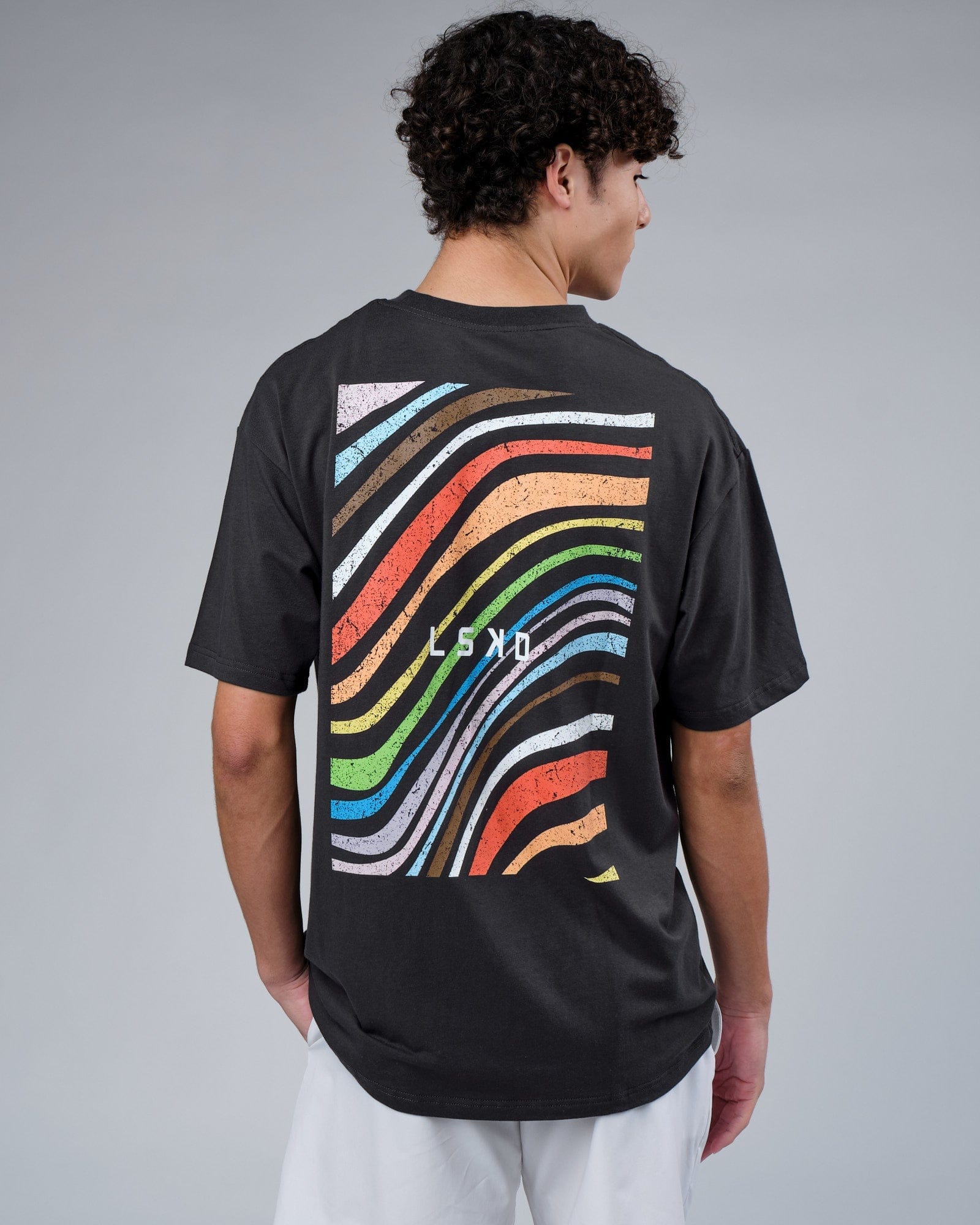 Model wearing Unity FLXCotton Tee Oversize - Pirate Black