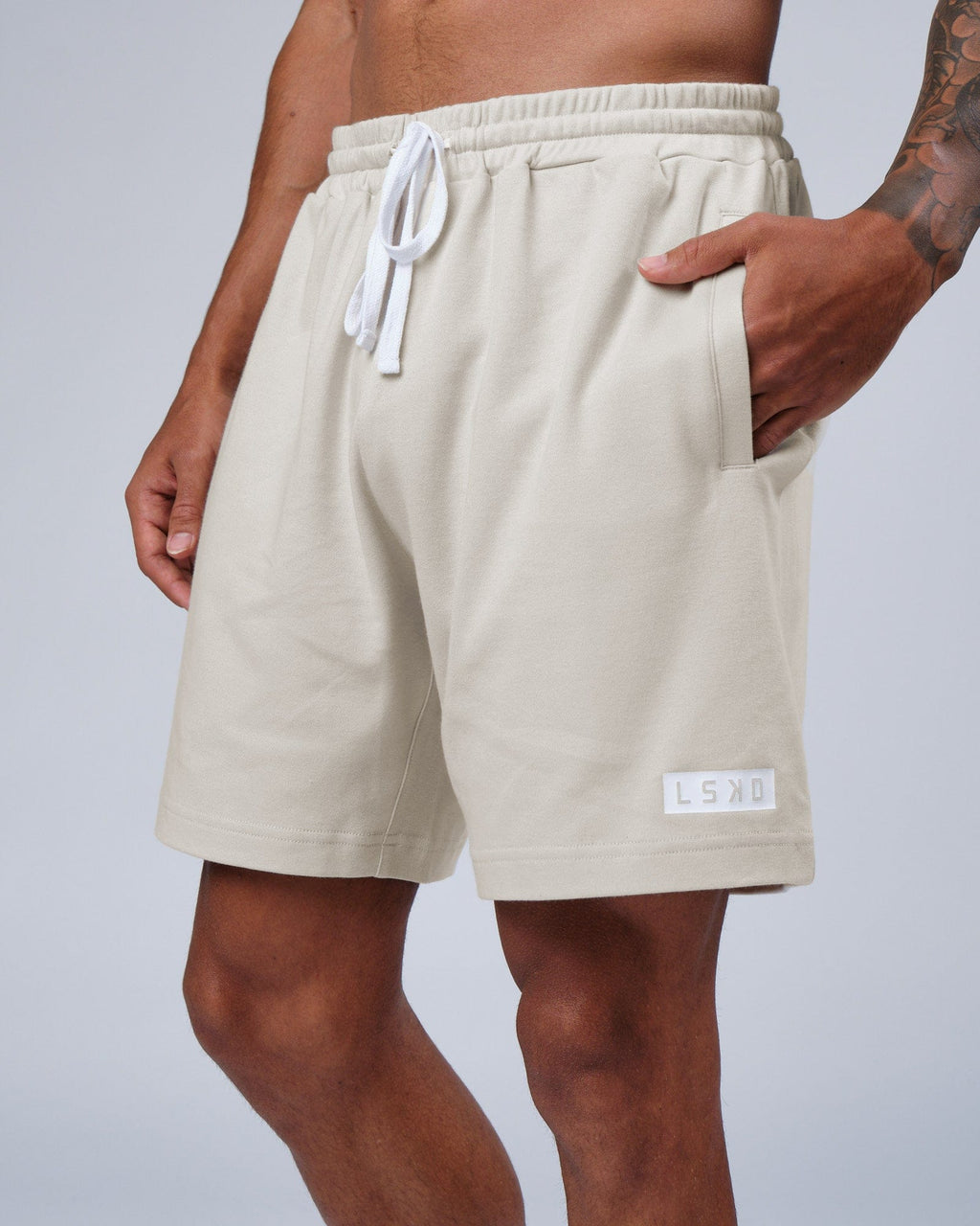 Model wearing Staple Jersey Short - Bone