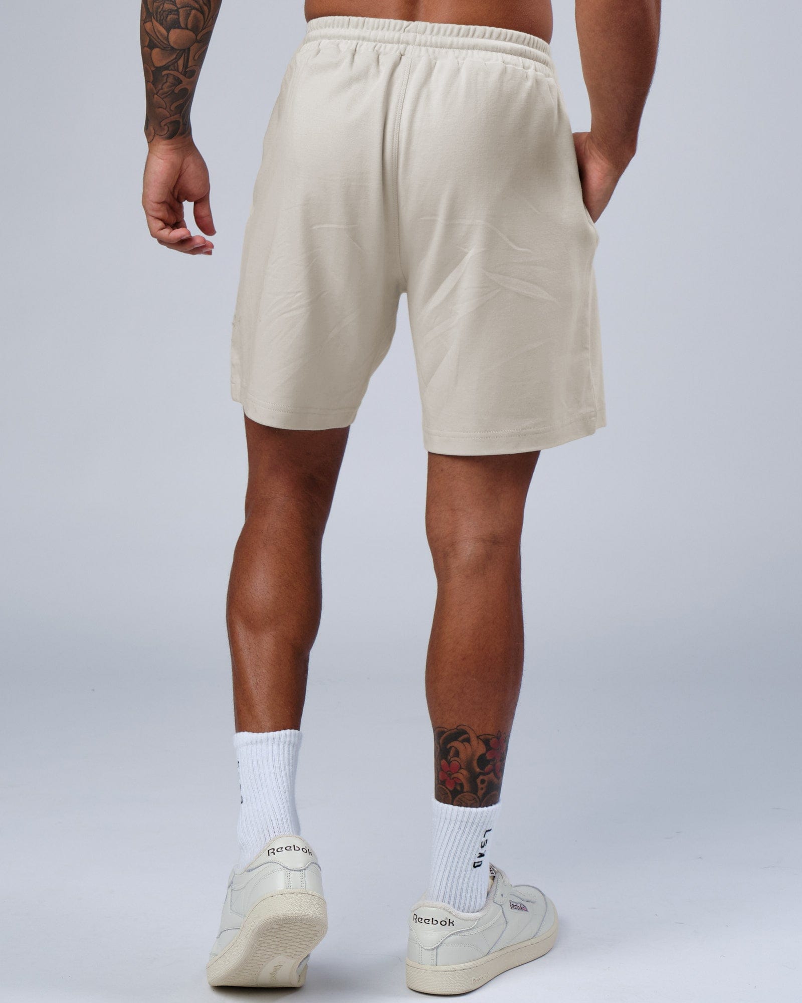 Model wearing Staple Jersey Short - Bone