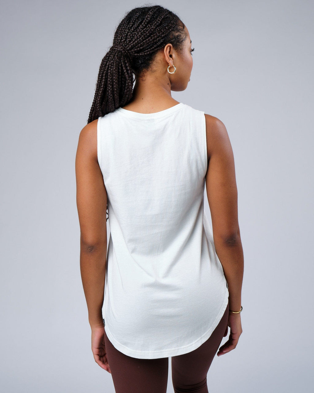 Model wearing Luna Tank - Ice Blue