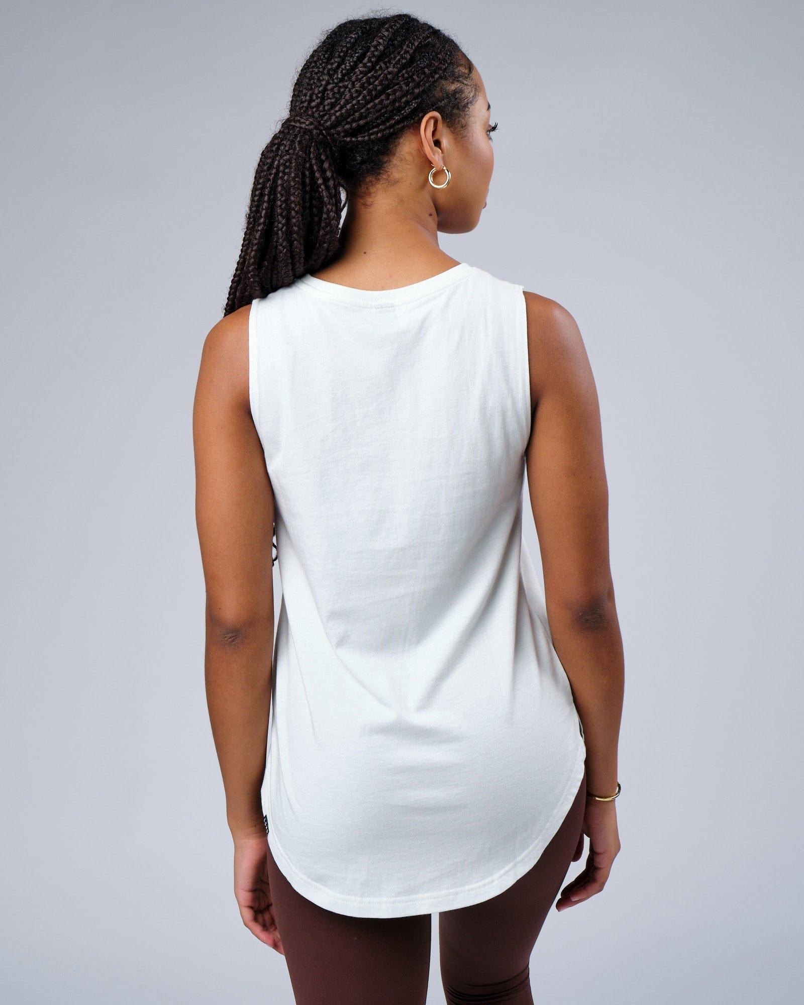 Model wearing Luna Tank - Ice Blue