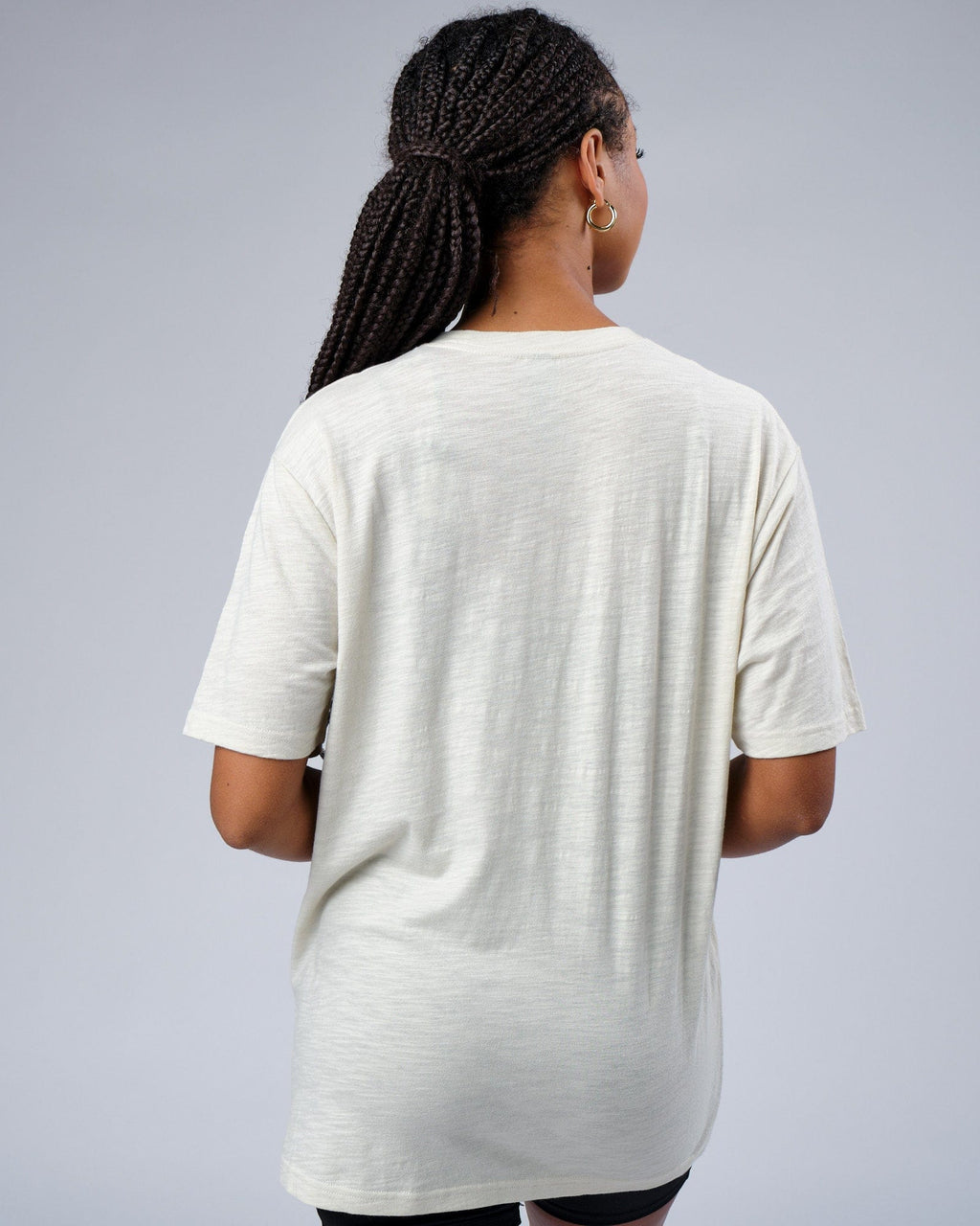 Model wearing Structure Slub Tee - Bone