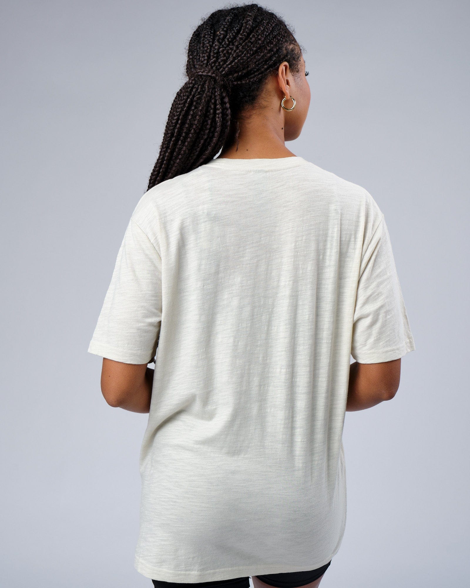 Model wearing Structure Slub Tee - Bone