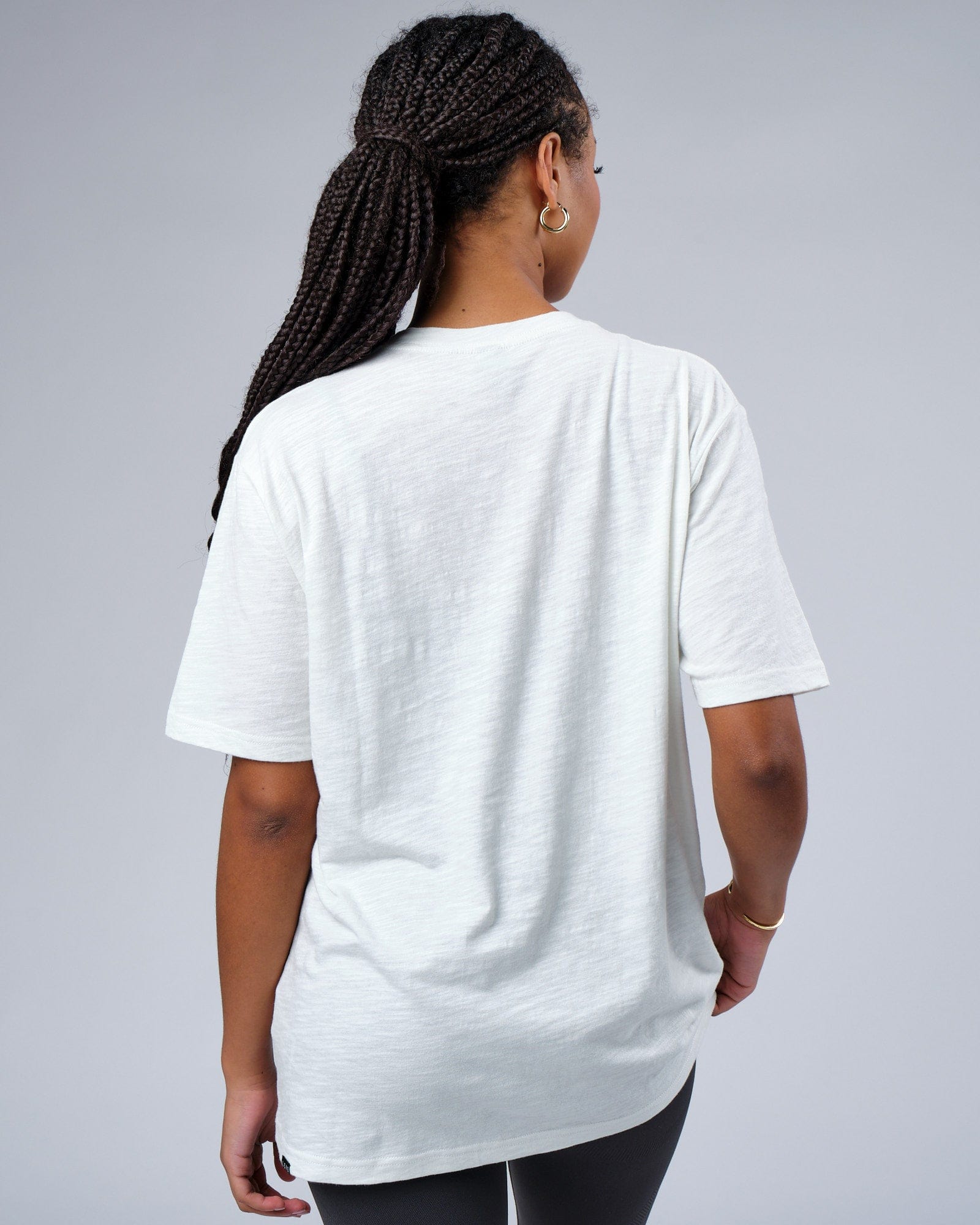 Model wearing Structure Slub Tee - Ice
